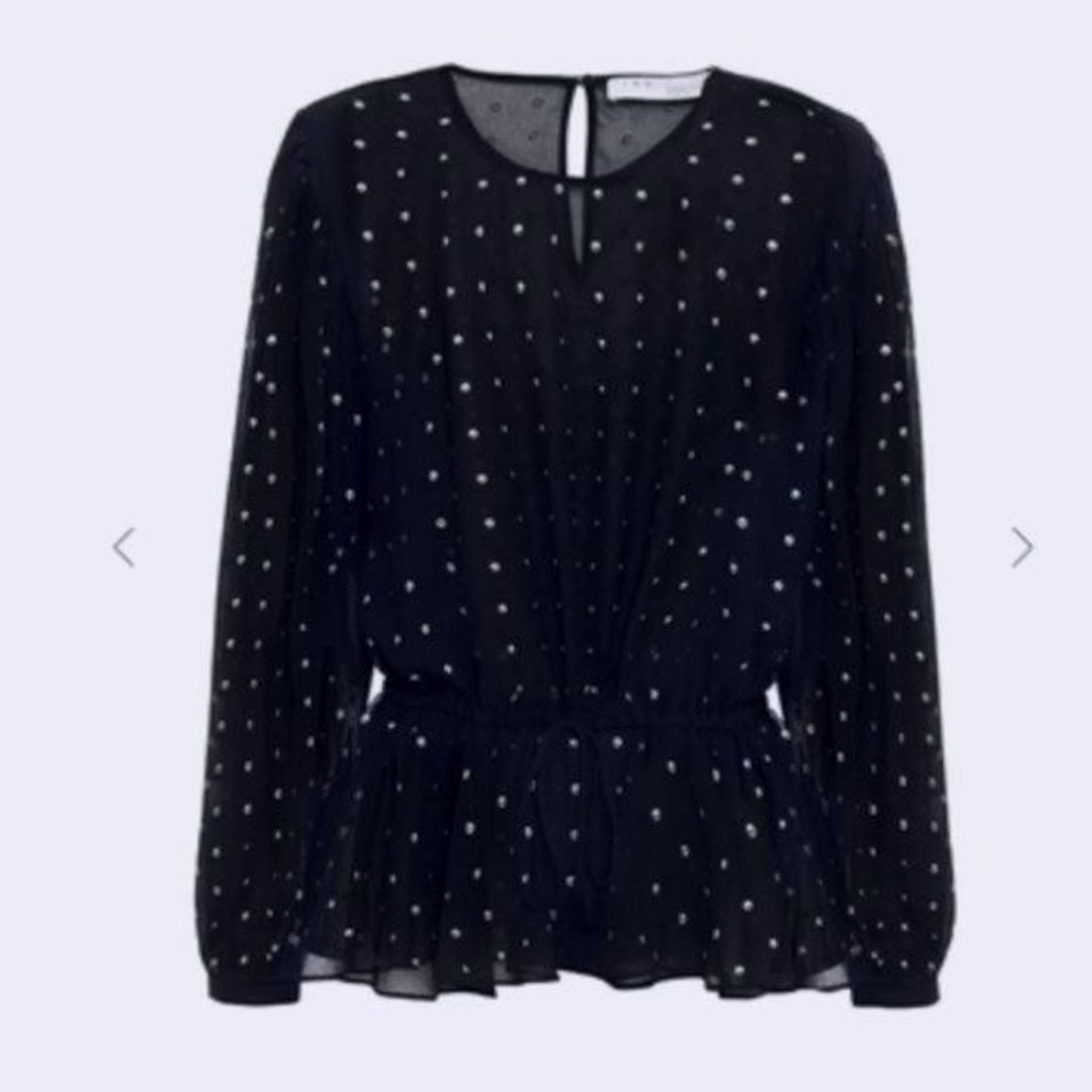 image of Iro Gathered Studded Georgette Blouse Black And Silver, Women's (Size XS)