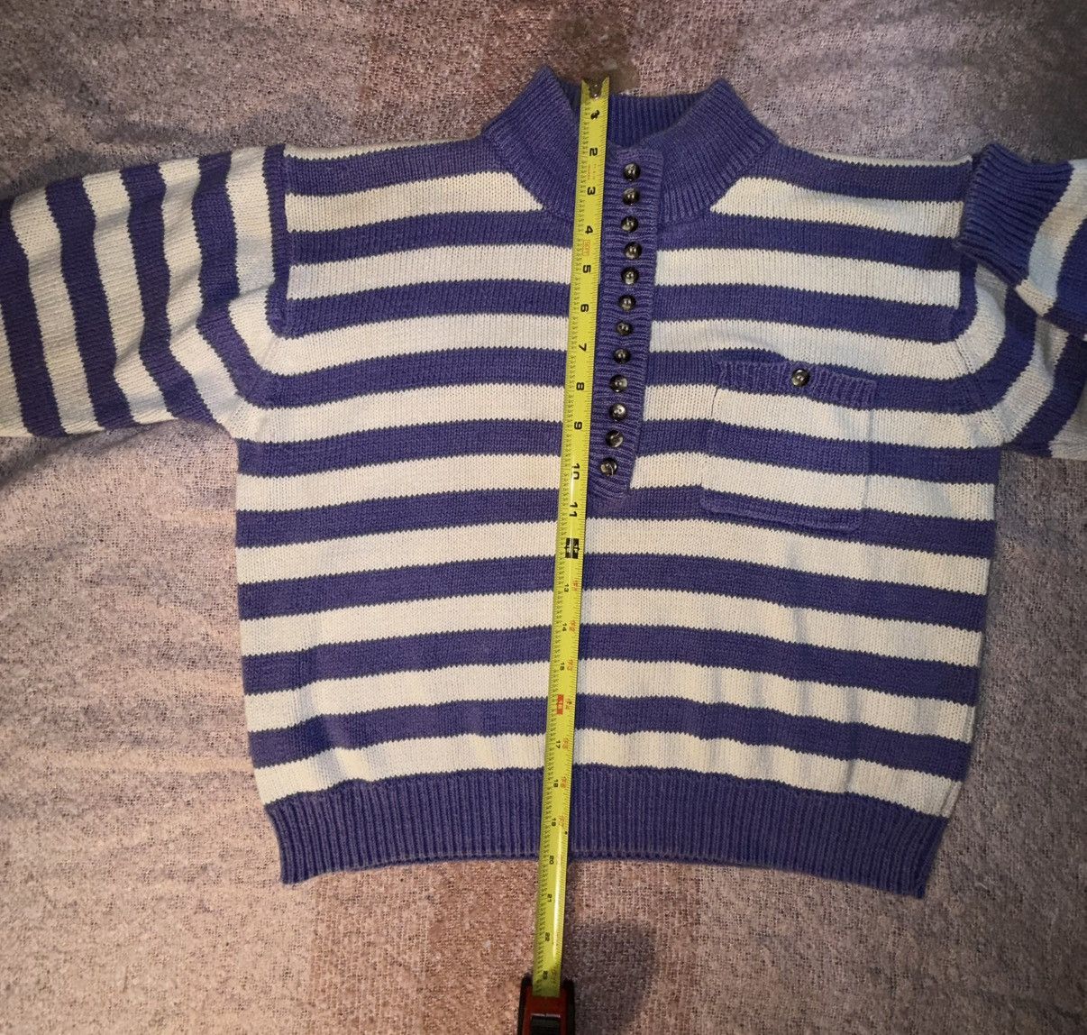Other 80s Conspiracy Archive Shaker Knit Striped Mock Neck Purple Size L / US 10 / IT 46 - 5 Thumbnail
