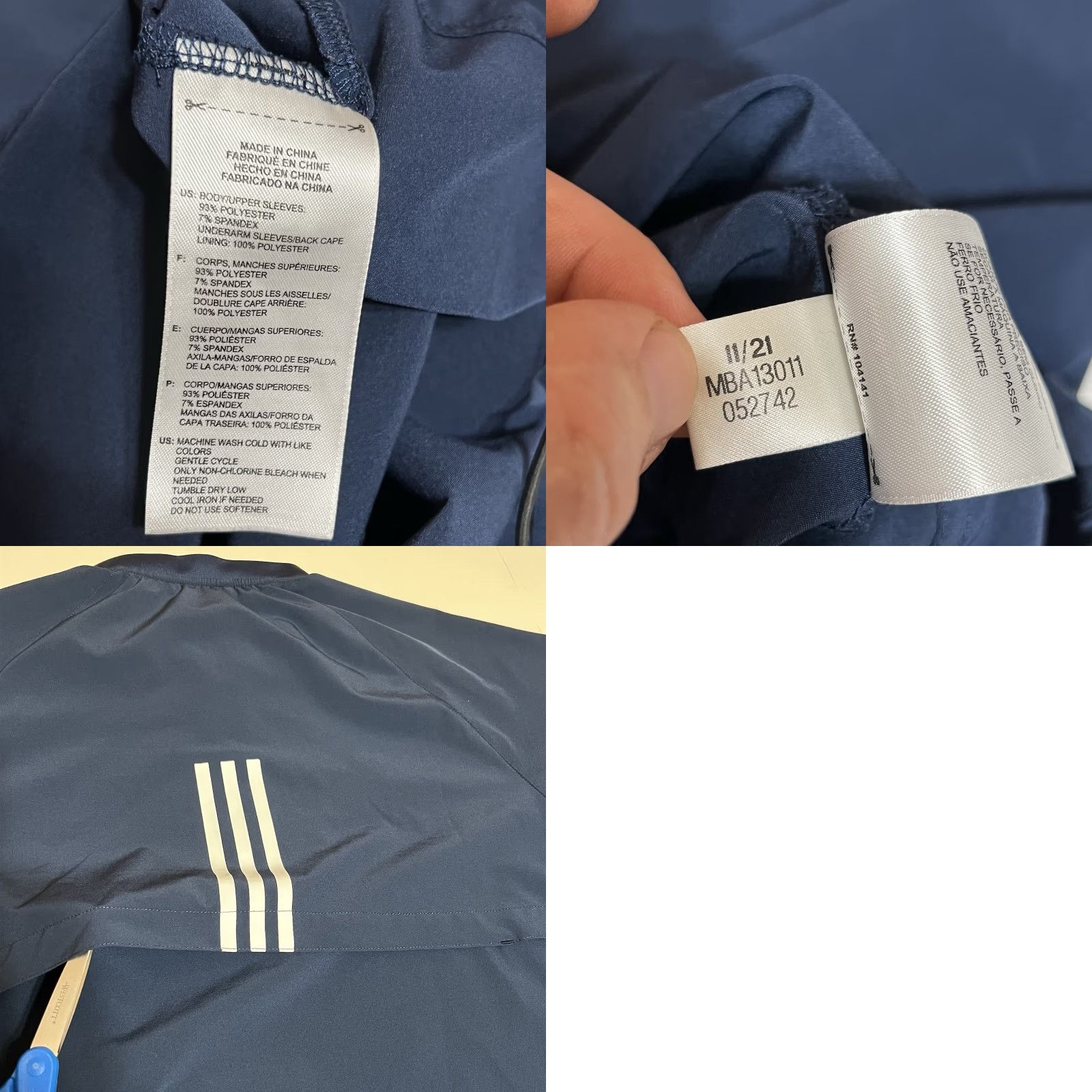 Adidas Adidas Batting Jacket Mens Large Blue 1/4 Zip Pullover Short Sleeve Windbreaker Baseball Activewear Casual Size US 33 - 8 Thumbnail