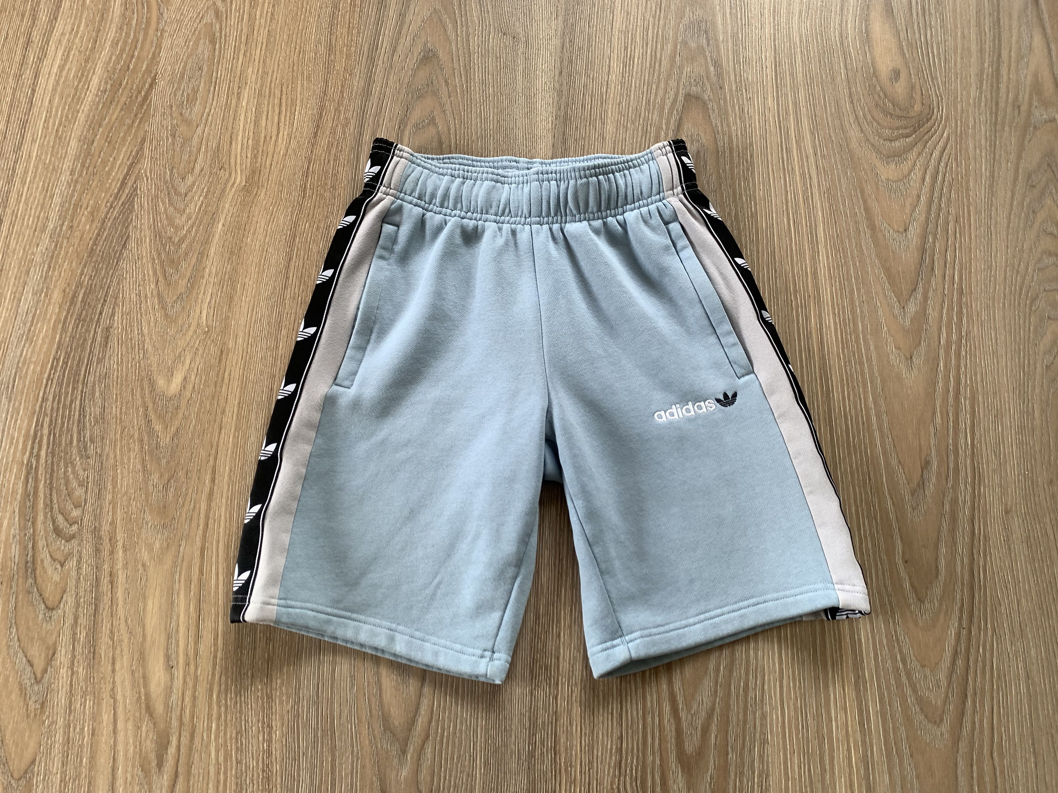 Adidas Adidas Lampas Multilogo Cotton Light Blue Shorts Size US 26 / EU 42 - 2 Thumbnail