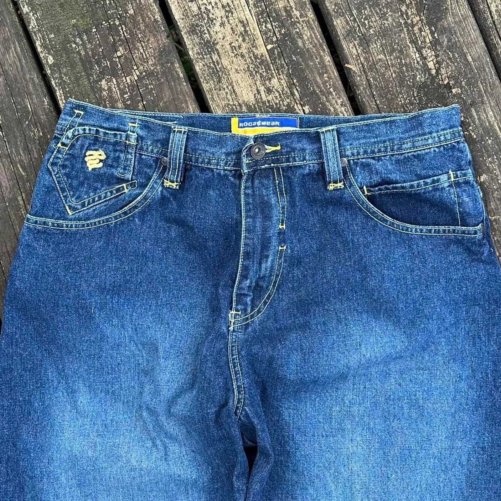 Rocawear Y2k 2000s rocawear baggy jeans with embroidered pocket Size US 34 / EU 50 - 5 Thumbnail