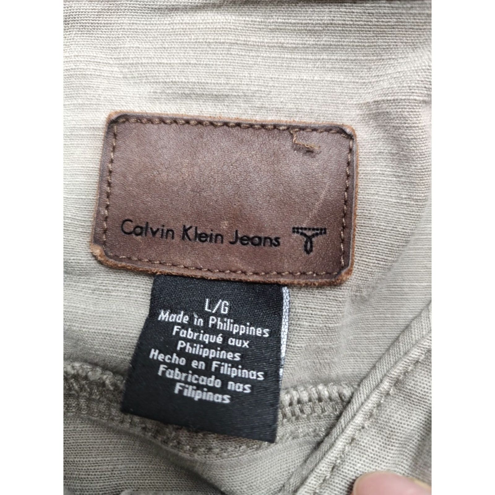 Calvin Klein VINTAGE Calvin Klein Denim Jacket Womens Large Gray Short Sleeve Jacket - 90s Classic Retro Outdoors Cotton Denim Pockets Front Button Size L / US 10 / IT 46 - 4 Thumbnail