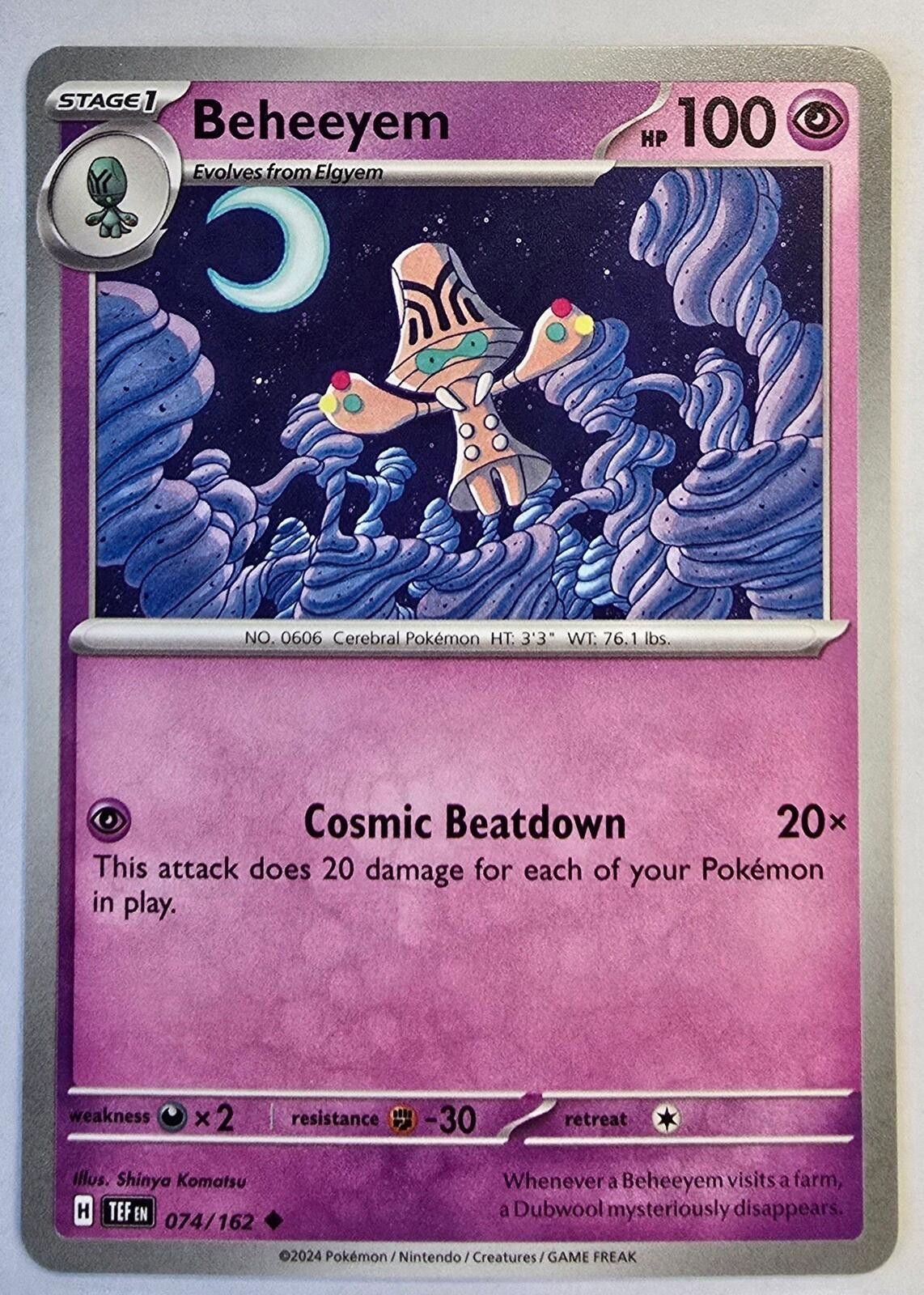 Pokemon Beheeyem 074/162 card from the Temporal Forces Size ONE SIZE - 1 Thumbnail