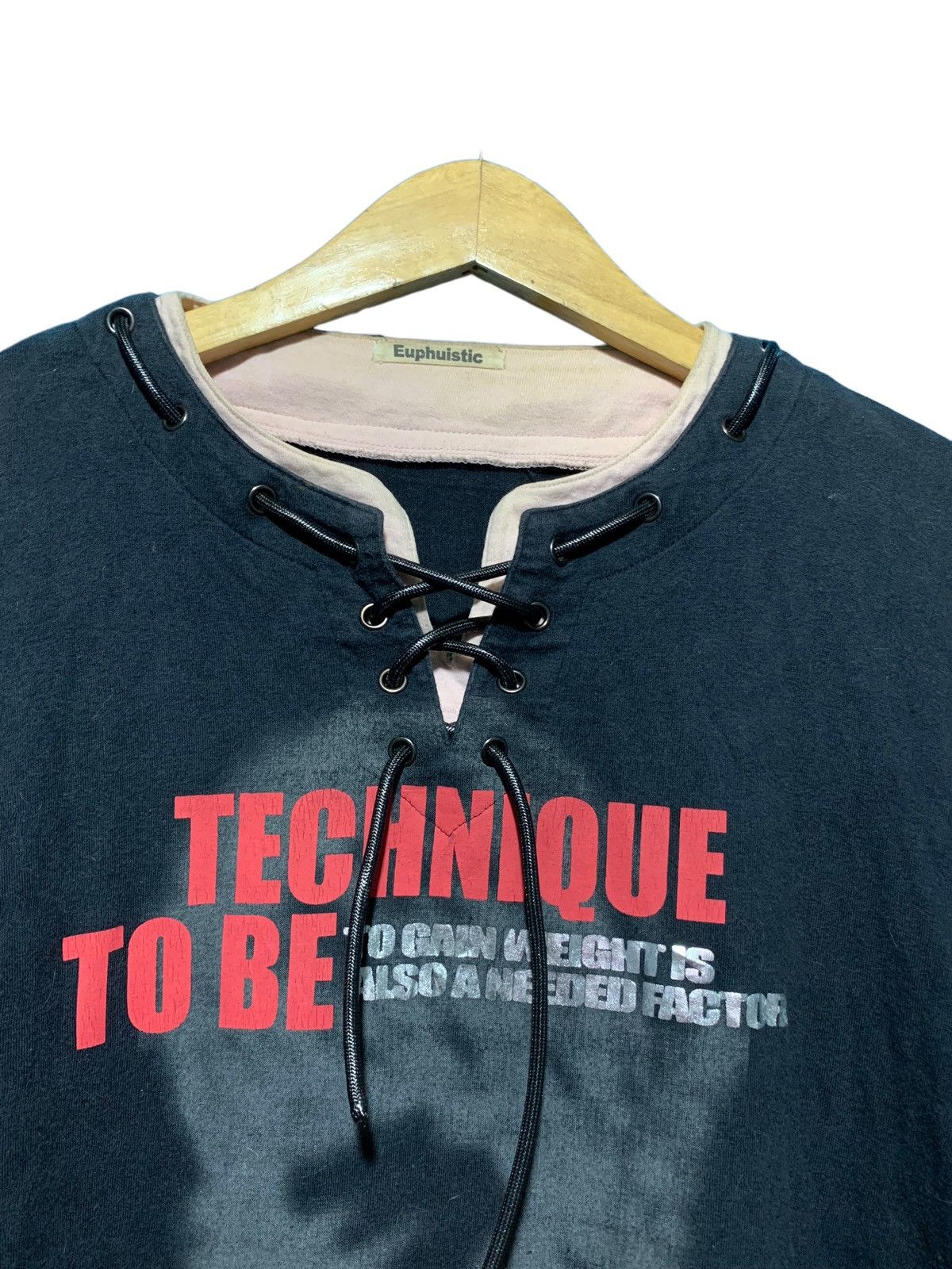 If Six Was Nine 2000s Euphuistic double layer laces up poem longsleeve Size US M / EU 48-50 / 2 - 2 Thumbnail