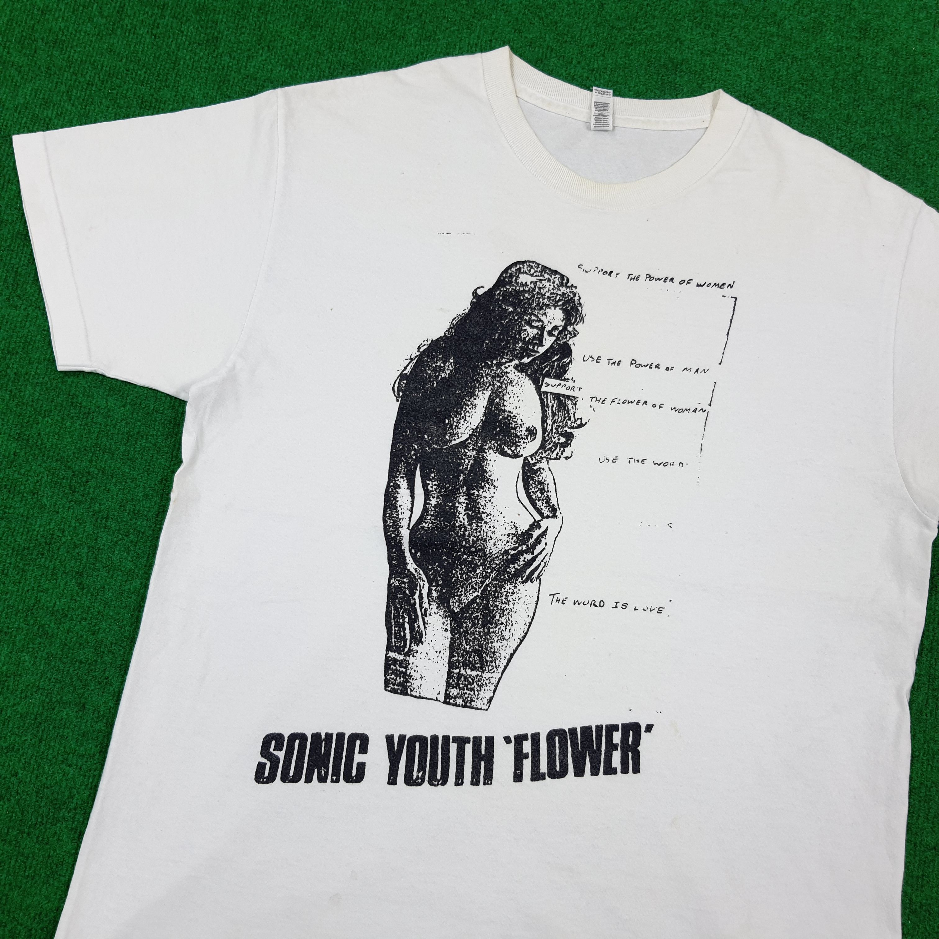 Vintage Sonic Youth Flower America 90s Band Tshirt