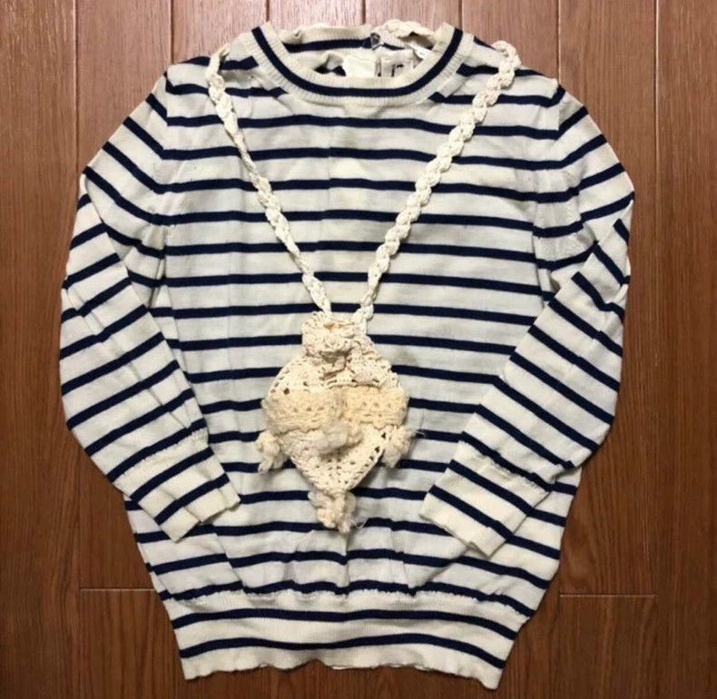 Comme Des Garcons Striped knit cardigan Back button fro