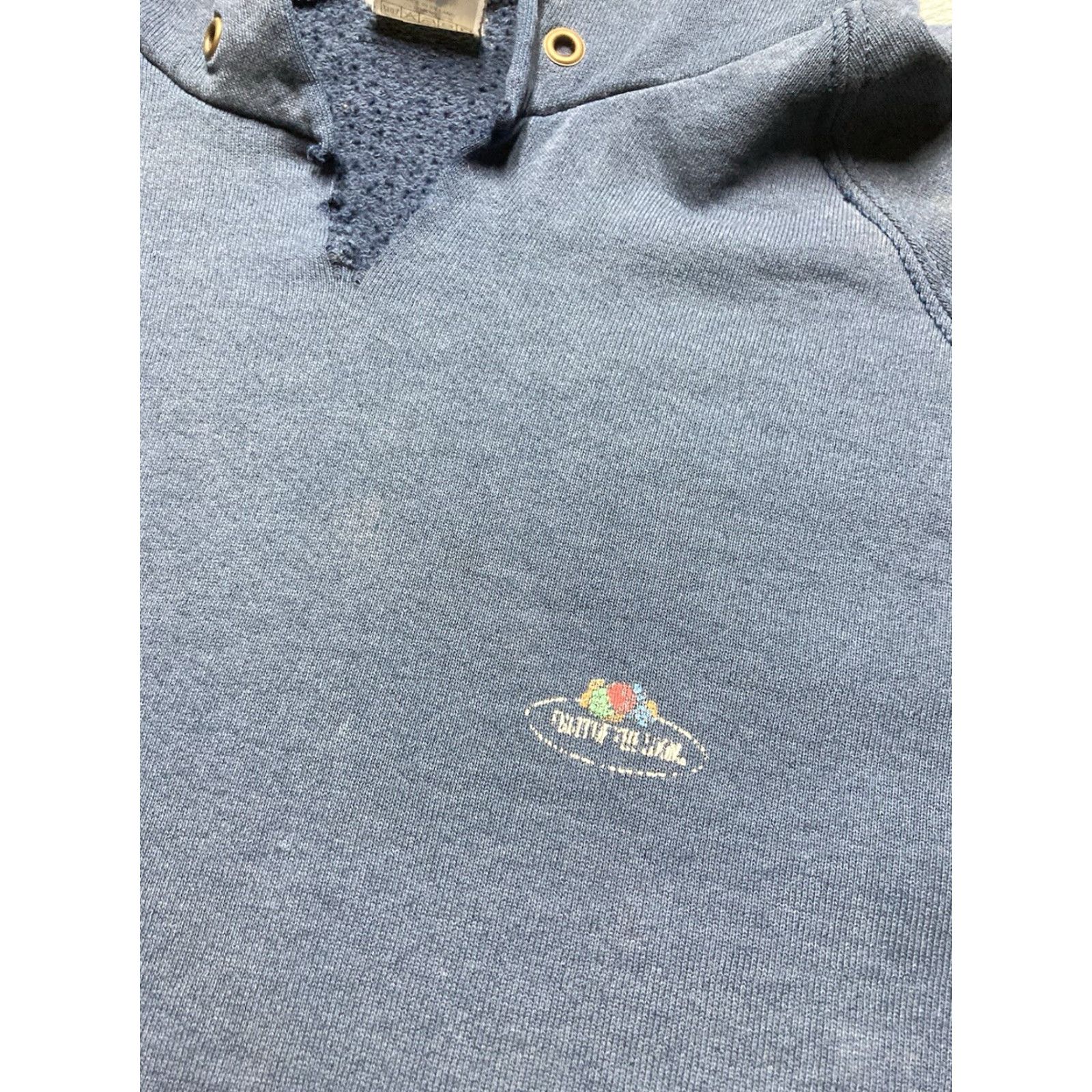 Fruit Of The Loom VINTAGE 80s 90s Fruit of the Loom Hoodie Logo Pullover Navy Blue M Men Size US M / EU 48-50 / 2 - 6 Thumbnail