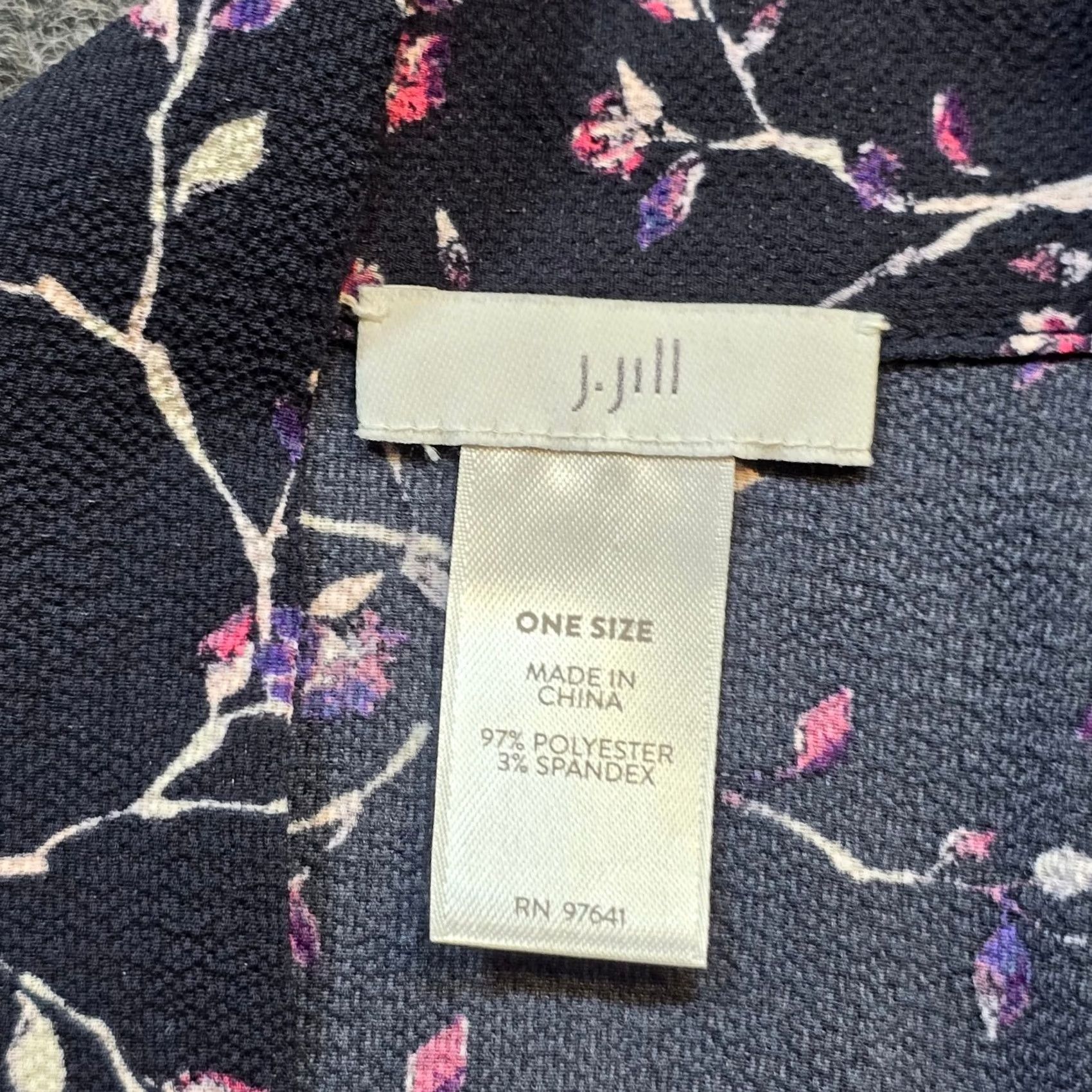 J. Jill J Jill Cardigan Womens One Size Black Floral Kimono Poncho Open Casual Career Shirt Size ONE SIZE - 3 Thumbnail