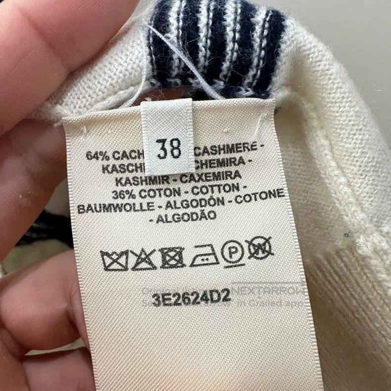 Hermes Hermes Striped Logo Cashmere Long Sleeve Knit Size XS / US 0-2 / IT 36-38 - 4 Thumbnail