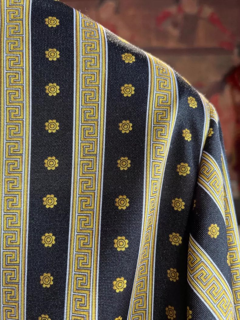 Versace Versace High-necked striped yellow-black long-sleeved coat Size US M / EU 48-50 / 2 - 4 Thumbnail