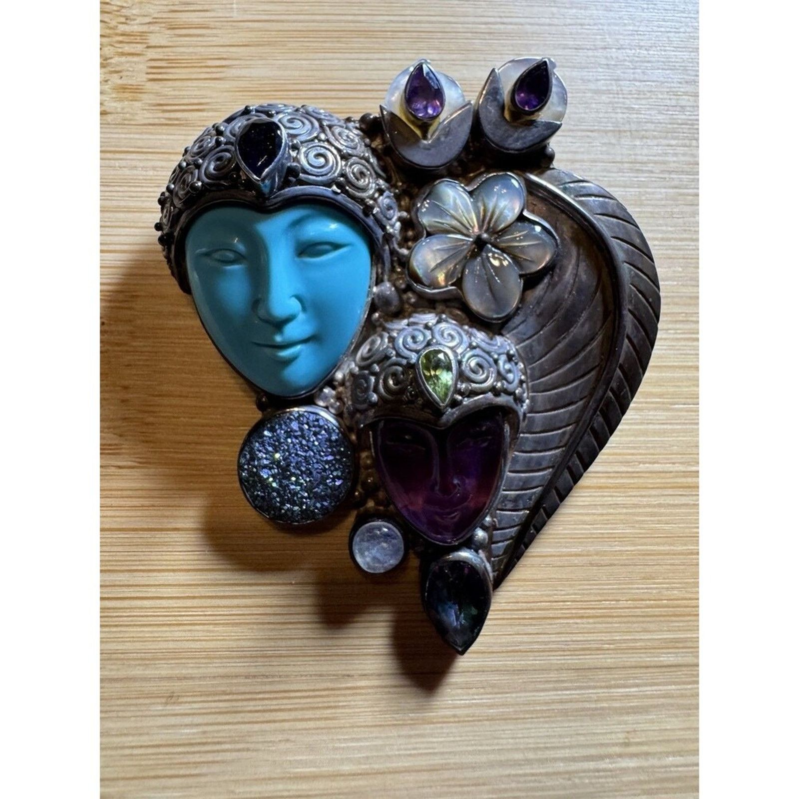 Other Iolite Drizzy Brooch. 28 Grams! Size ONE SIZE - 3 Thumbnail