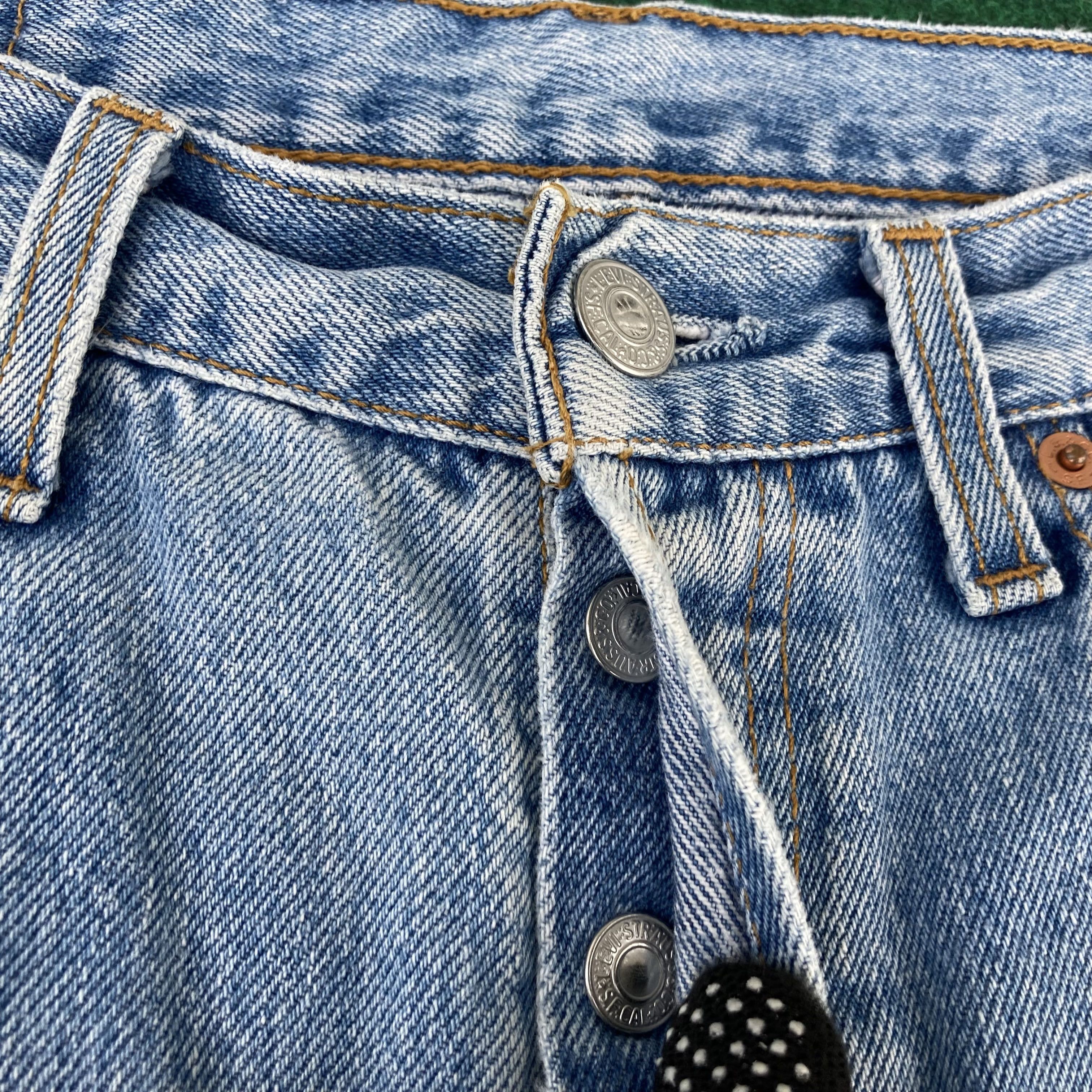 Levi's × Vintage Vtg Levis 501 Short Jorts Ripped Punk Grunge Jeans Size US 29 - 3 Thumbnail
