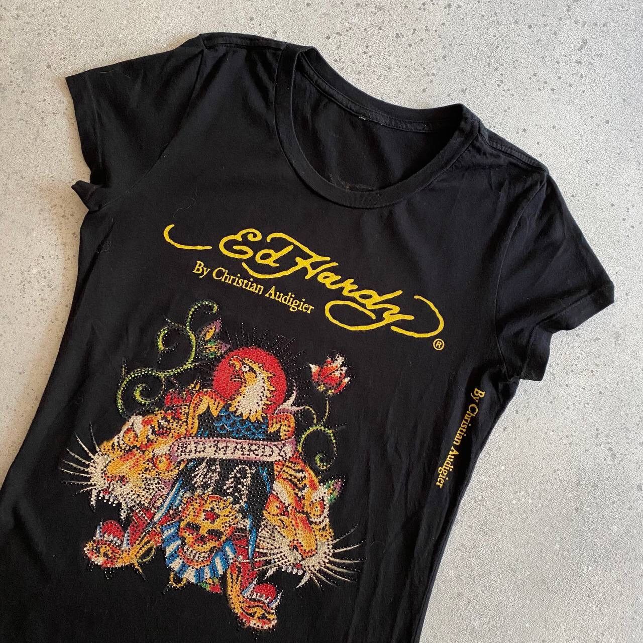 Christian Audigier × Ed Hardy Y2K ED HARDY BY CHRISTIAN AUDIGIER RHINESTONES T-SHIRT Size M / US 6-8 / IT 42-44 - 3 Thumbnail