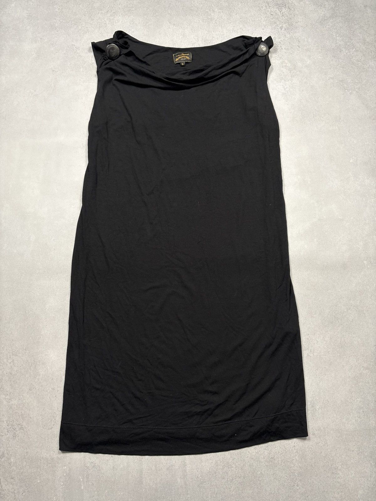 Vivienne Westwood Vivienne Westwood Anglomania Black Draped Button Dress Italy Size S / US 4 / IT 40 - 3 Thumbnail