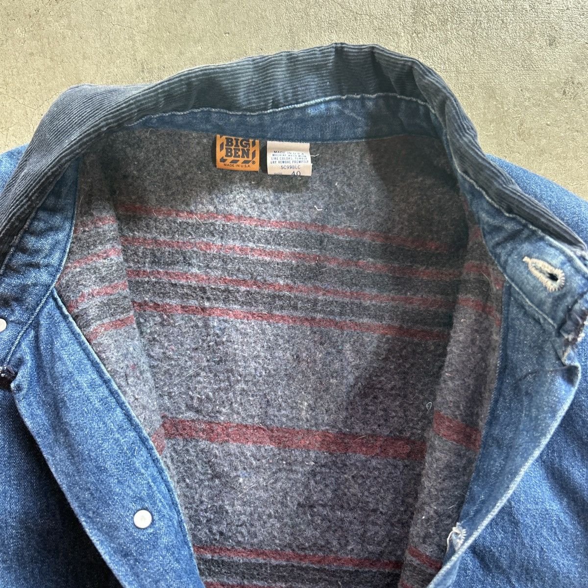 Carhartt × Vintage × Wrangler Big Ben Blanket Lined Denim Chore Coat Jacket Sz 40 80s Size US M / EU 48-50 / 2 - 3 Thumbnail