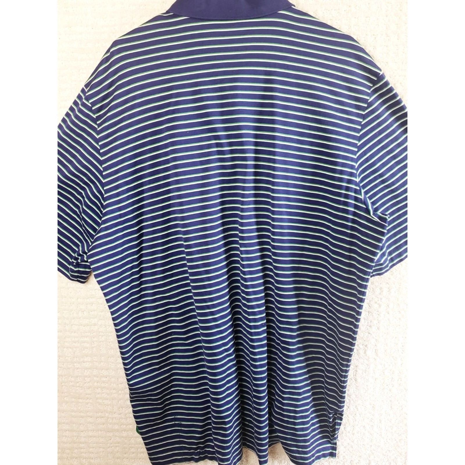 Ralph Lauren VINTAGE Polo Golf Ralph Lauren Polo Shirt Mens XL Blue Green Stripe Short Sleeve Stretch Size US XL / EU 56 / 4 - 7 Thumbnail