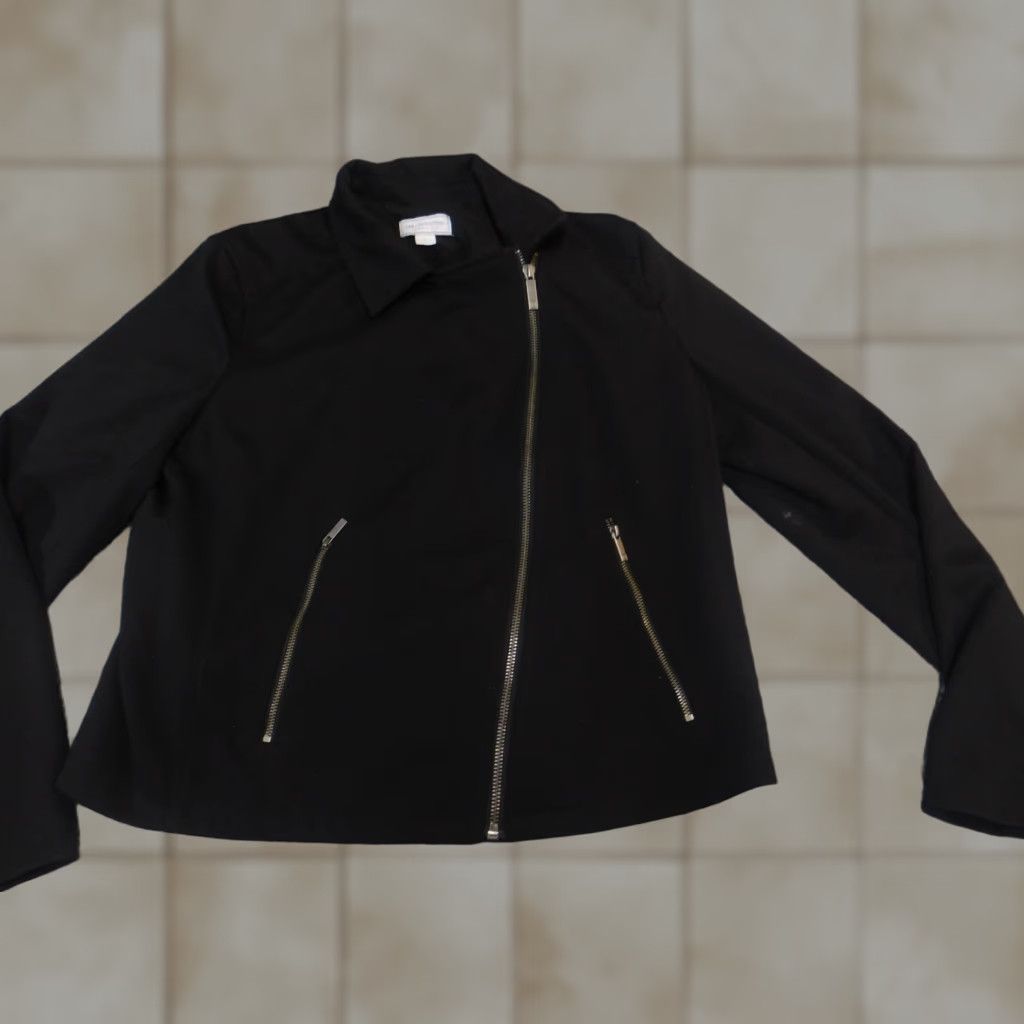 Liz Claiborne Liz Claiborne Womens Coat L black full zip Simply Liz Coat Women Regular L Black Polyester Softshell Zipper Breathable Casual Winter Size L / US 10 / IT 46 - 1 Thumbnail