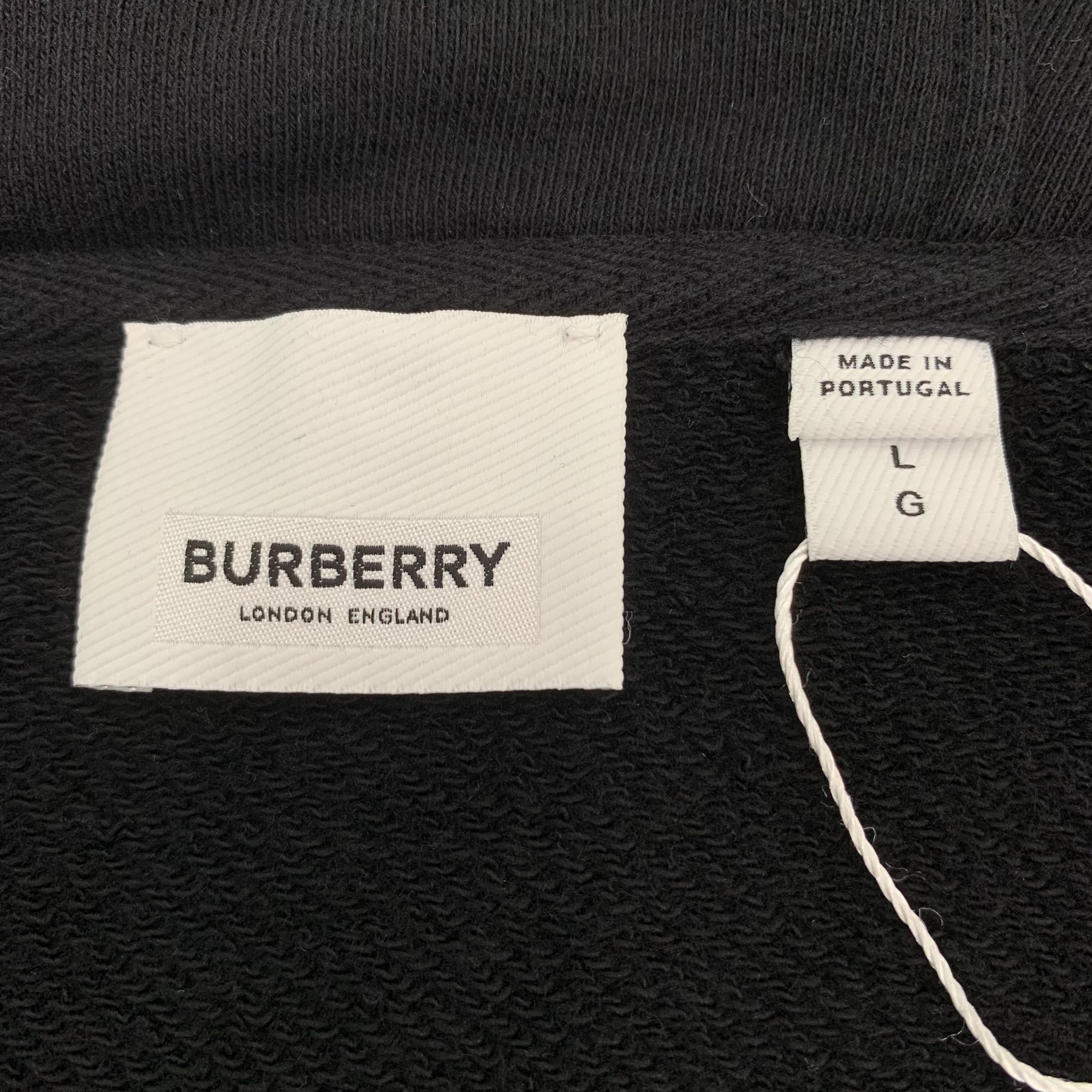 Burberry Burberry Black TB Logo Cotton Hooded Zip-Up Sweatshirt (Size Size US L / EU 52-54 / 3 - 2 Thumbnail