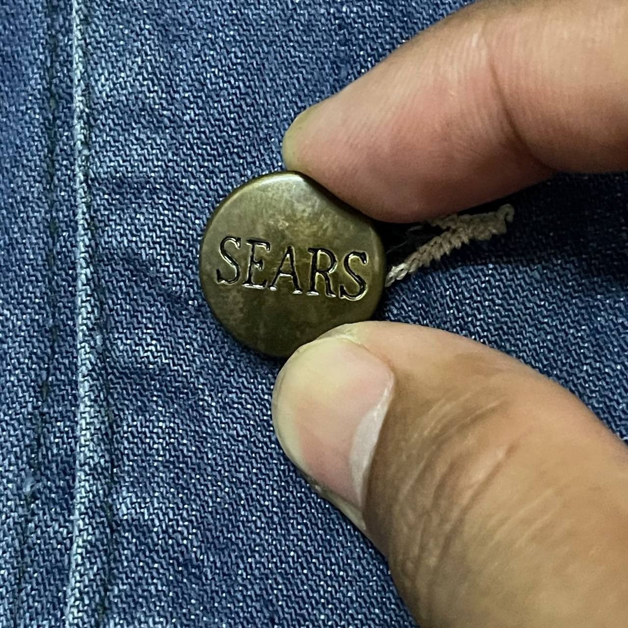 Sears True Vintage 50s 60s Sears Vat Dyed Denim Chore Work Jacket Size US L / EU 52-54 / 3 - 8 Thumbnail