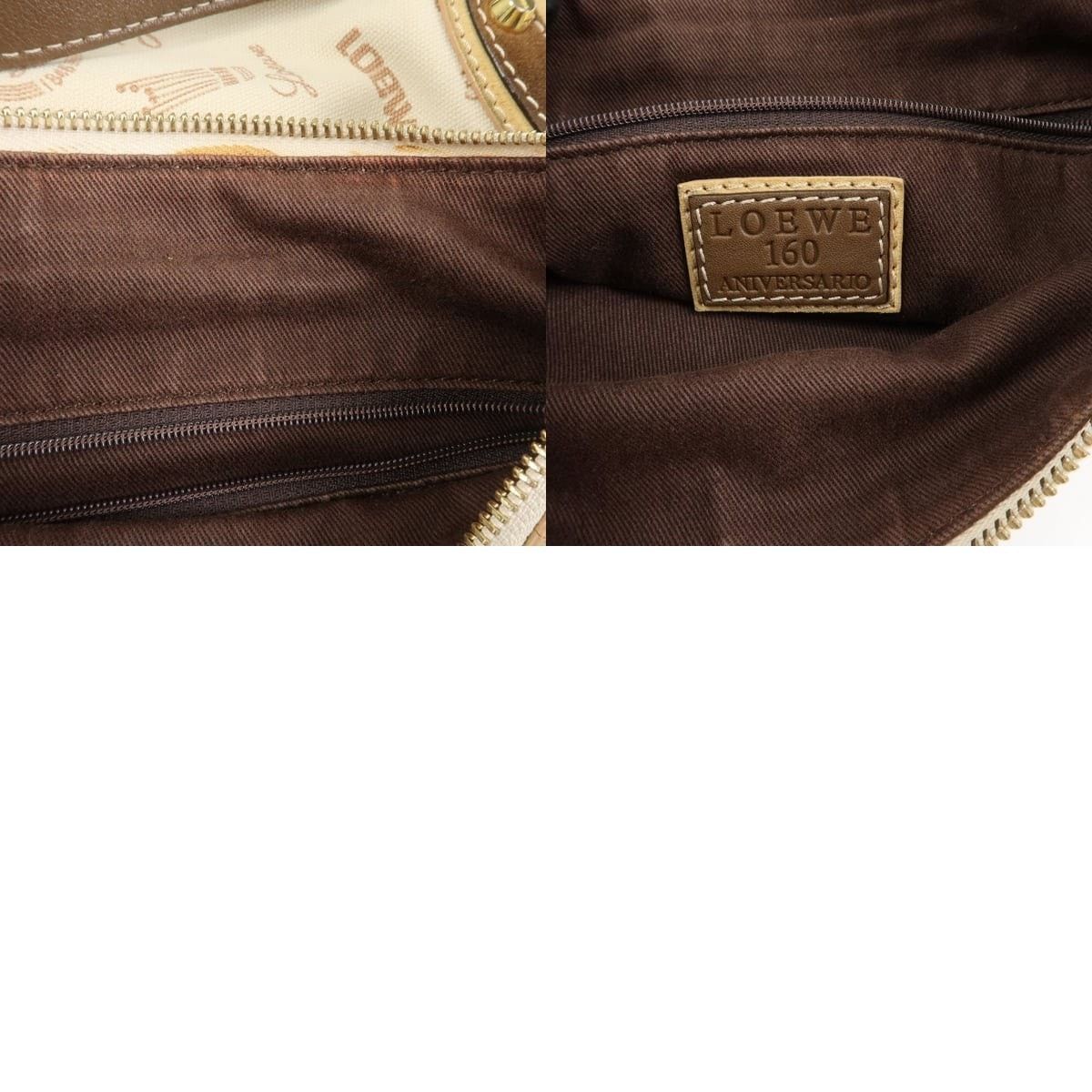Loewe Loewe Anagram Canvas Suede Leather Shoulder Bag Beige Size ONE SIZE - 8 Thumbnail