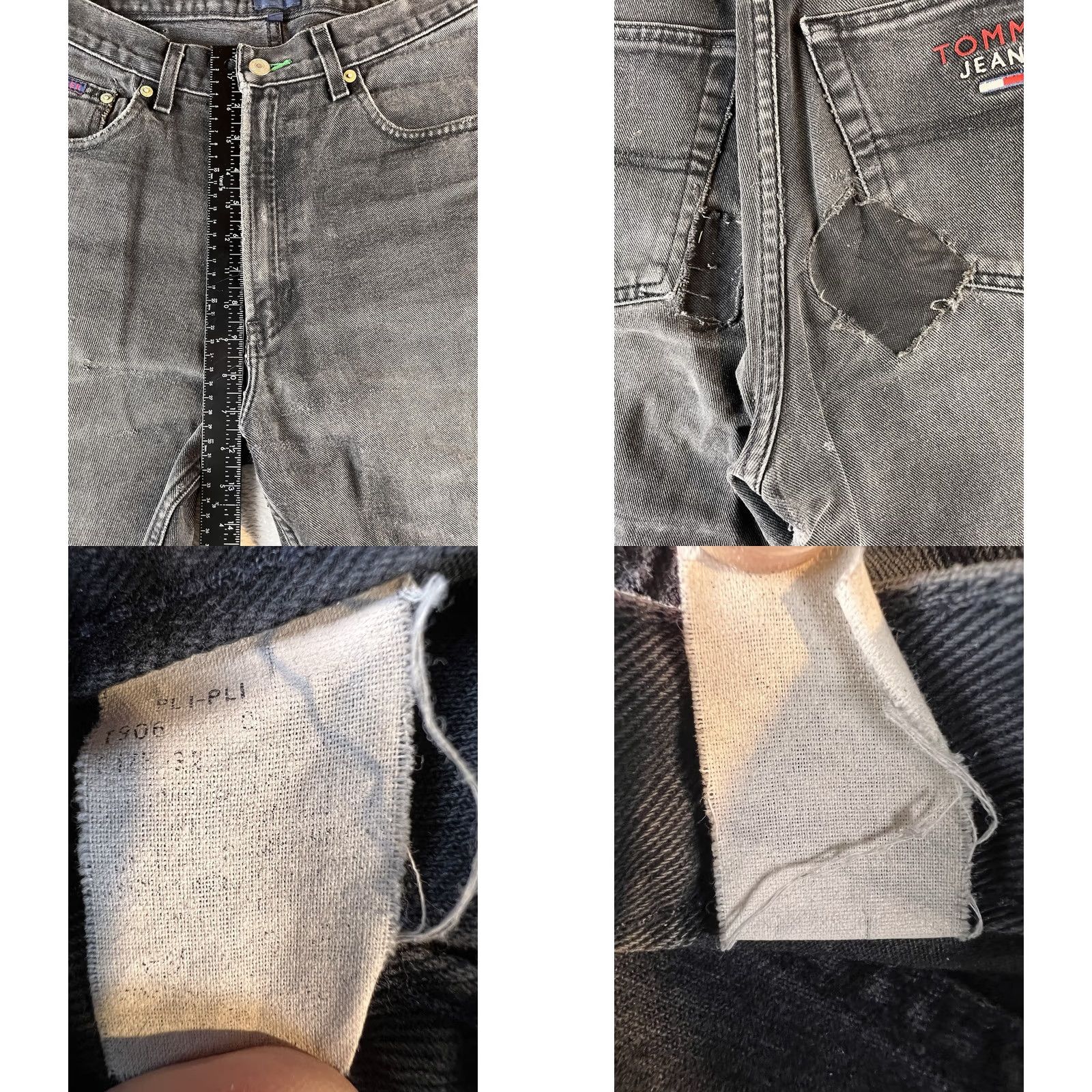 Tommy Hilfiger VINTAGE Tommy Hilfiger Jeans Mens 32x30 Black Distressed Patch 90s 5-Pocket Straight(Size 32) Size US 32 / EU 48 - 8 Thumbnail