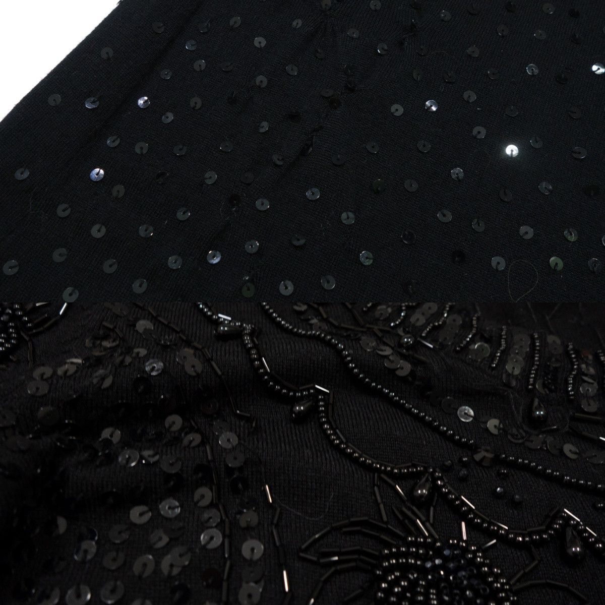 John Galliano 00s 100% Merino Wool Sequin Beaded Mini Dress Size M / US 6-8 / IT 42-44 - 7 Thumbnail