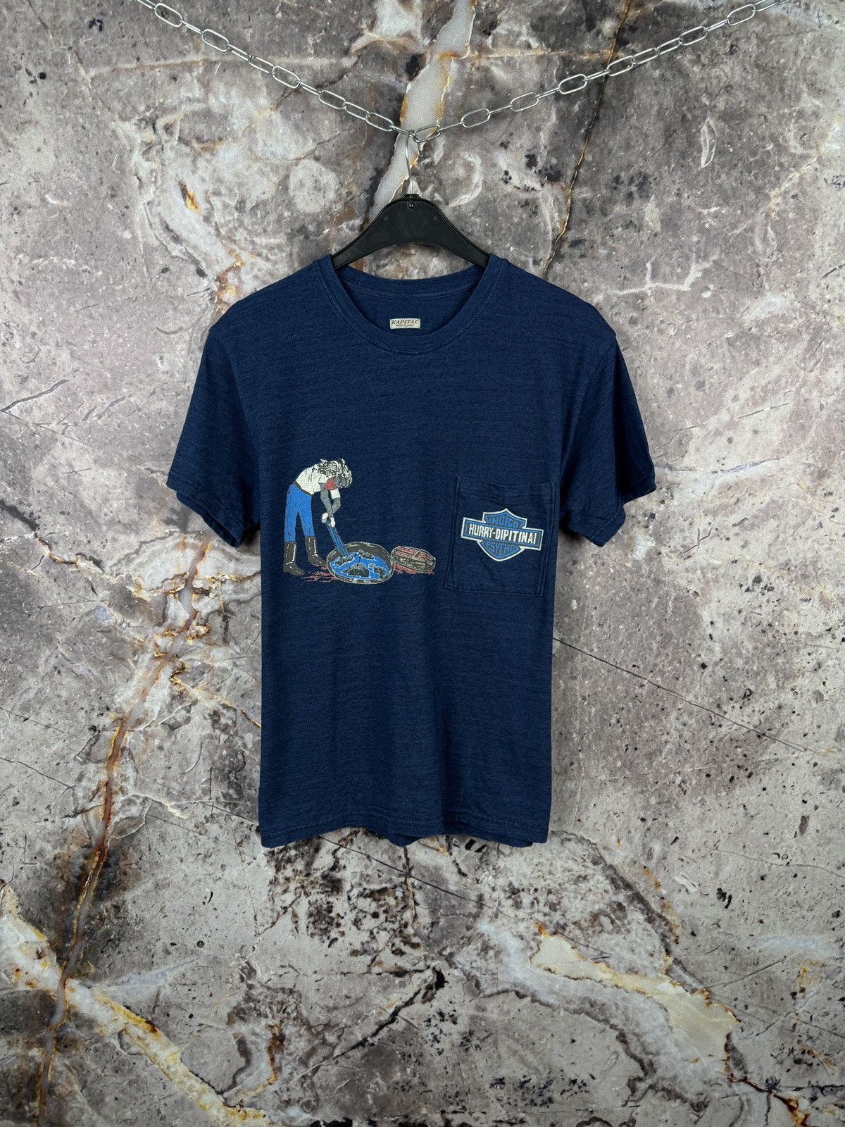 kapital キャピタル sushi psycho tシャツ インディゴ kapital キャピタル sushi psycho tシャツ インディゴ kapital