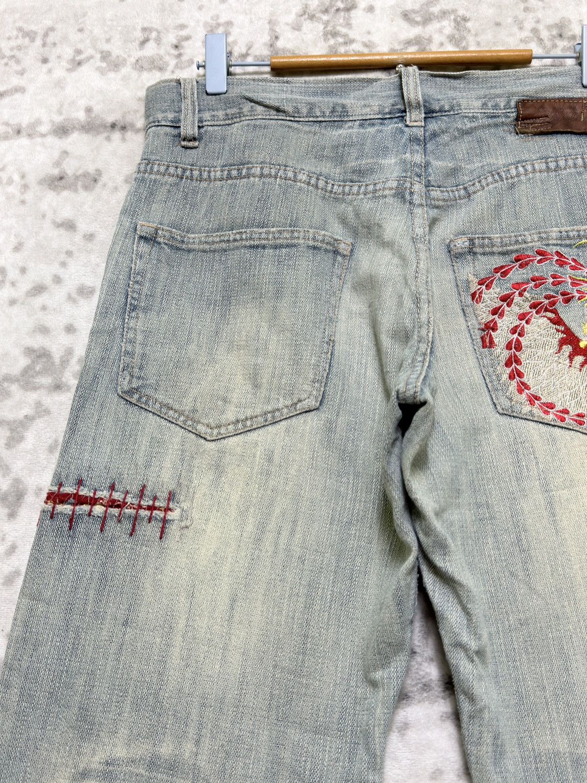 Vintage Gumu International Phoenix Embroidery Denim Y2K Straight Fit Size US 32 / EU 48 - 9 Thumbnail