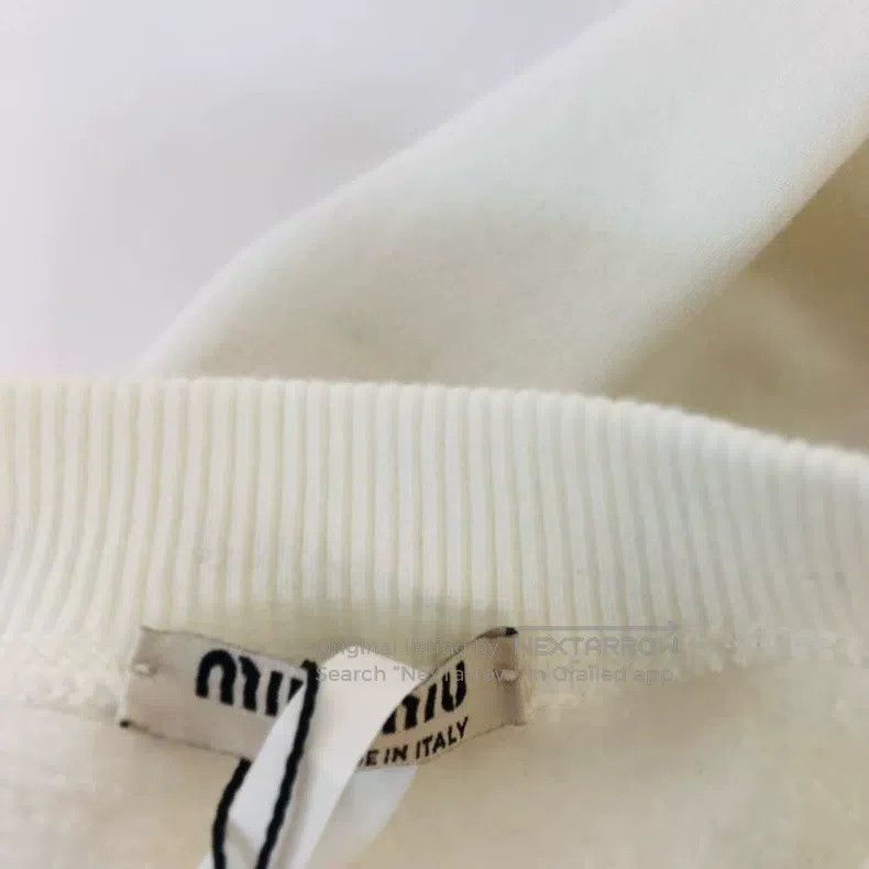 Miu Miu Miu Miu Size S Rhinestone logo plus velvet sweater Size S / US 4 / IT 40 - 3 Thumbnail