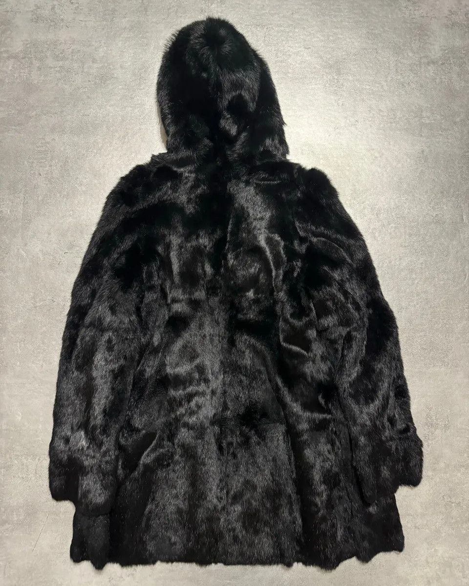 Armani 2000s Armani Reversible 2 in 1 Avant-Garde Black Rustic Fur Jacket Size S / US 4 / IT 40 - 8 Thumbnail