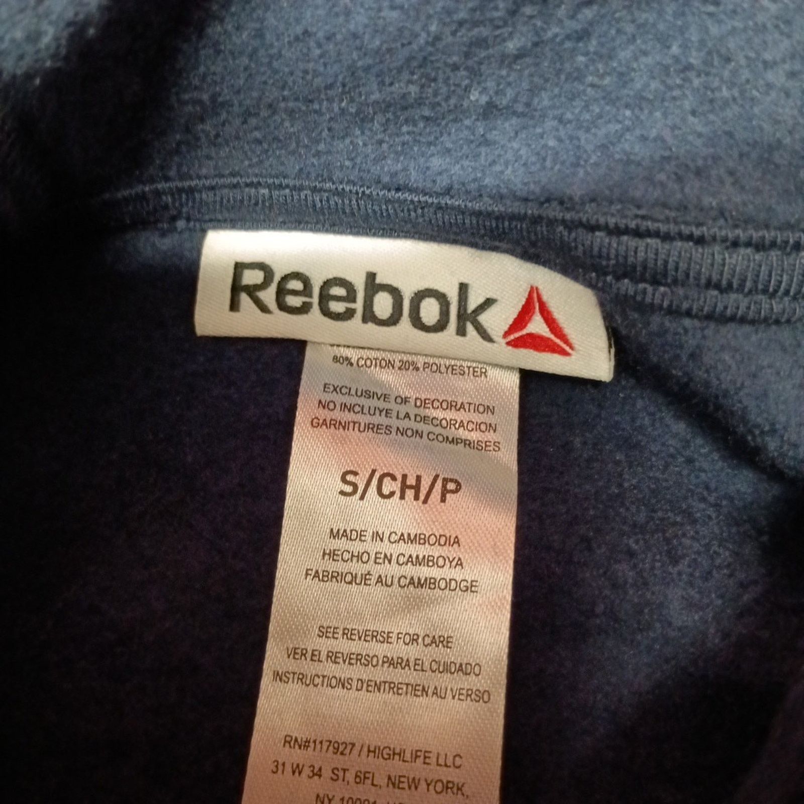 Reebok Reebok Delta Logo Hoodie Men's Size S Small Navy Blue Pocket Size US S / EU 44-46 / 1 - 5 Thumbnail