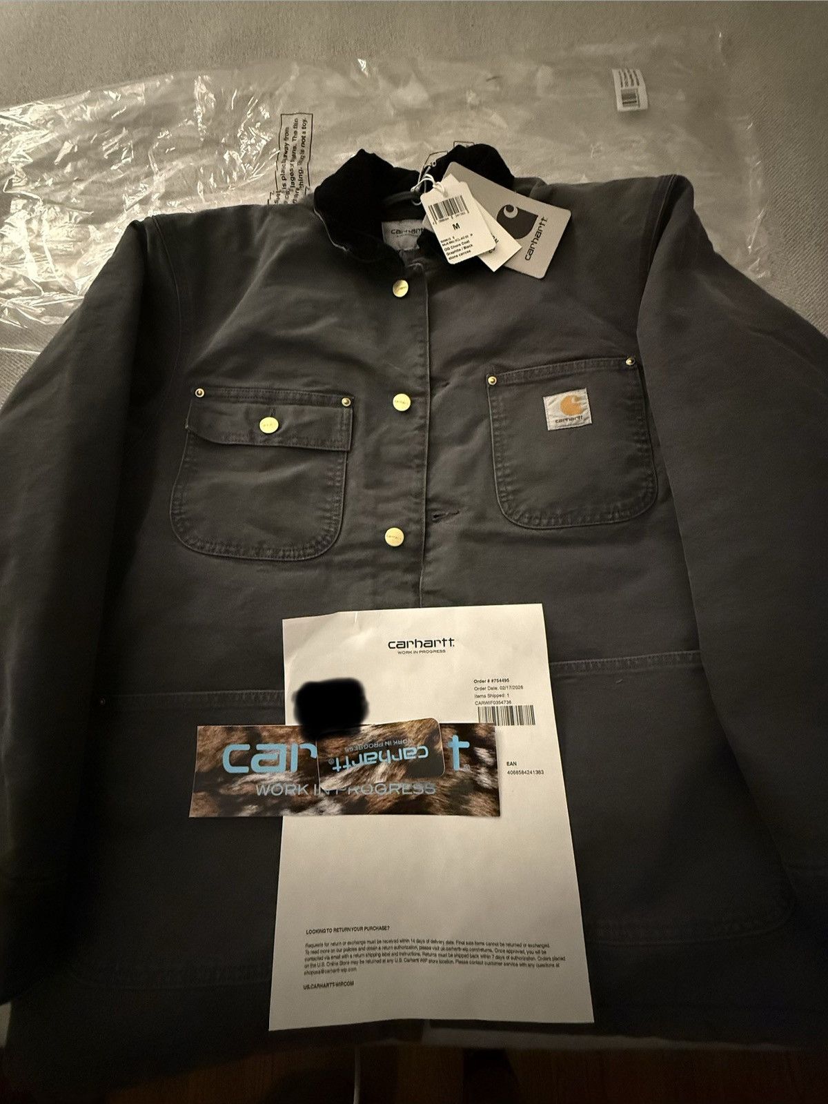 Carhartt OG Chore Coat (Winter) | Graphite / Black (stone canvas) Size US M / EU 48-50 / 2 - 4 Thumbnail