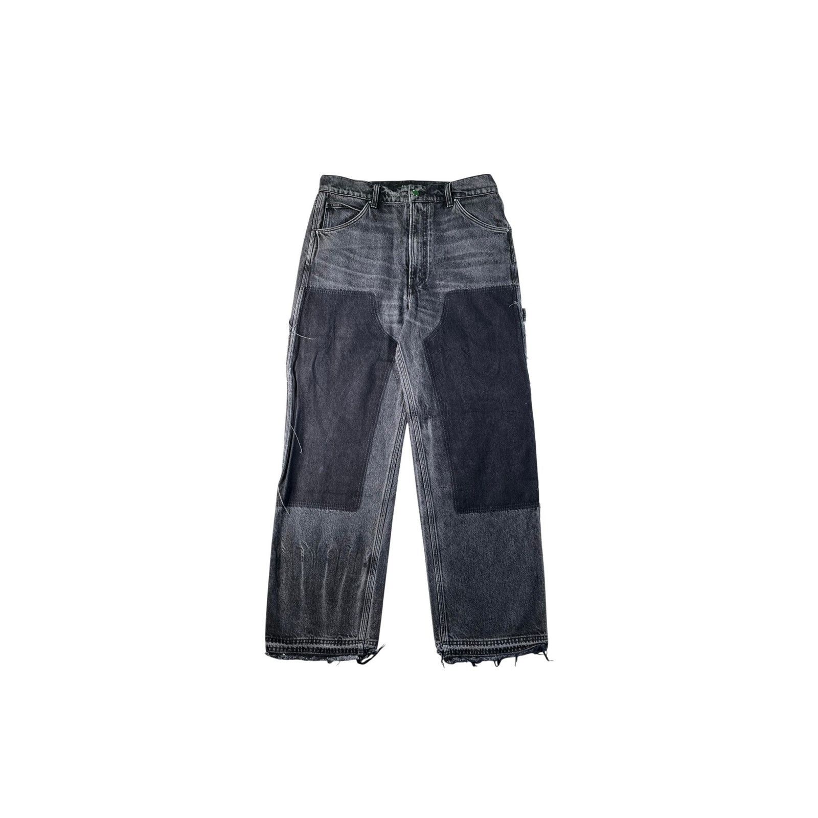 Amiri Amiri Double Knee Flared Black Wash Jeans Size US 31 - 1 Thumbnail