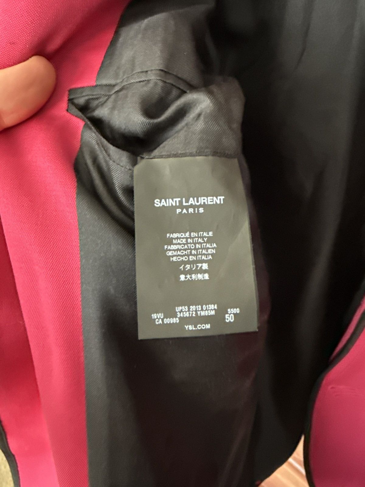 Saint Laurent Paris Hedi Slimane 2013 Pink Blazer Size 38R - 5 Thumbnail
