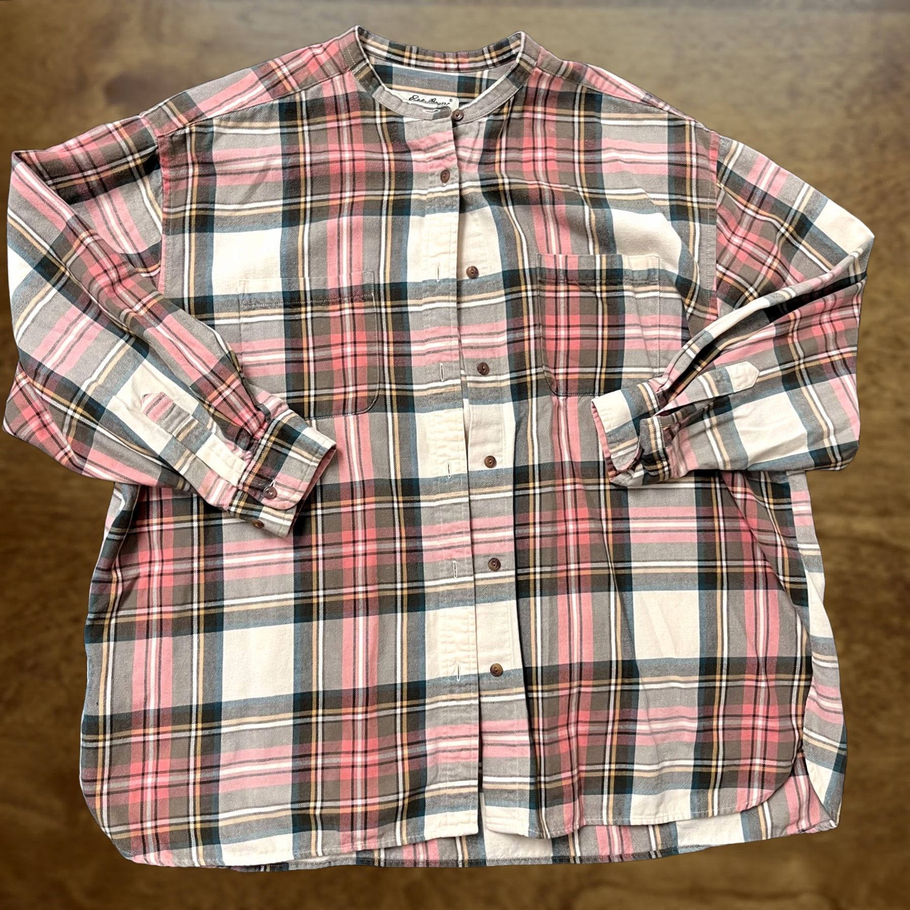 Eddie Bauer VINTAGE Eddie Bauer Shirt Womens XL Petite Pink Plaid Cotton Button-Up Long Sleeve Top Size XL / US 12-14 / IT 48-50 - 1 Thumbnail