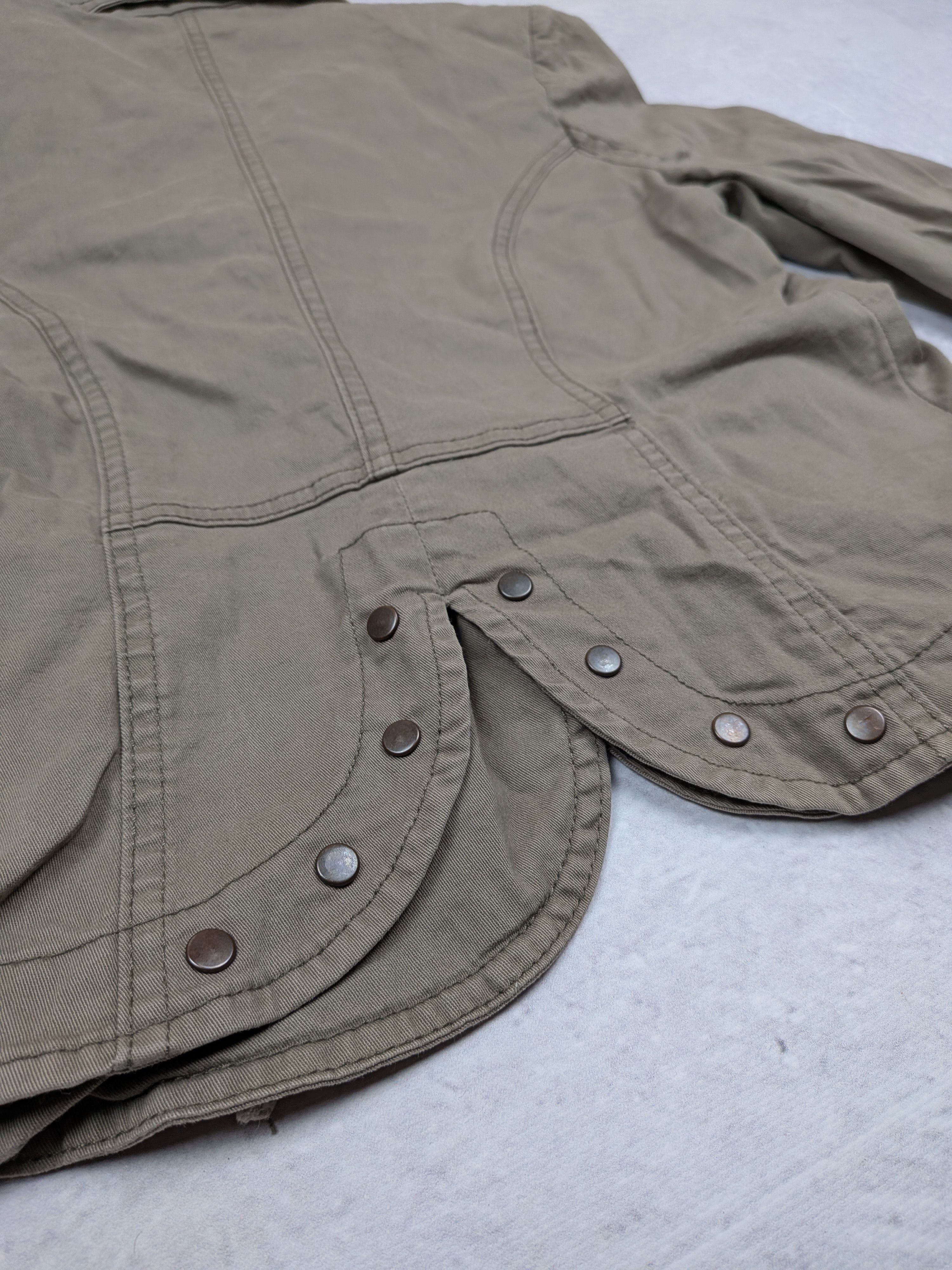 Other Khaki Cropped Blazer M | F&K Military Jacket | Y2K Fit Flare Size M / US 6-8 / IT 42-44 - 4 Thumbnail