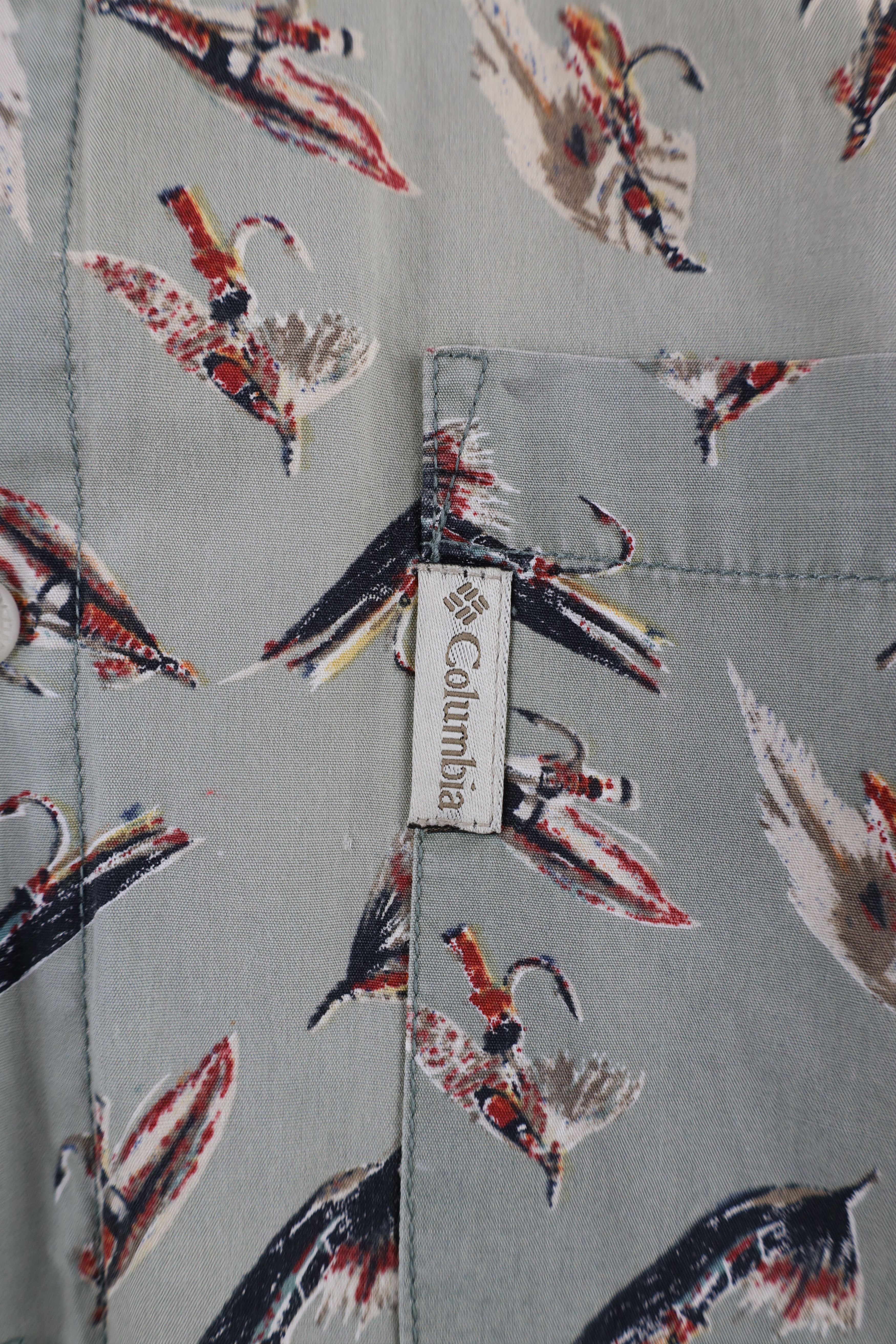 Columbia × Vintage Vintage 90s Columbia All Over Print Button Down Shirt Size US XL / EU 56 / 4 - 4 Thumbnail