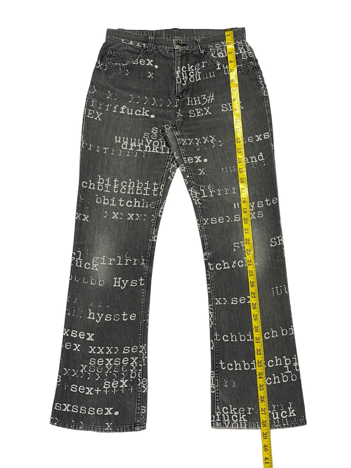 Hysteric Glamour Vintage Hysteric Glamour Sex All Over Print Faded Denim Size US 28 / EU 44 - 6 Thumbnail