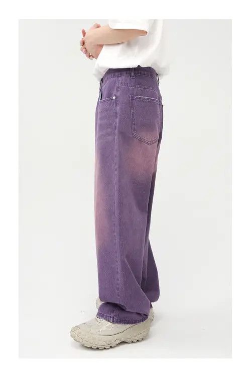Japanese Brand × Jean Personalized straight-leg purple wide-leg jeans Size US 32 / EU 48 - 3 Thumbnail