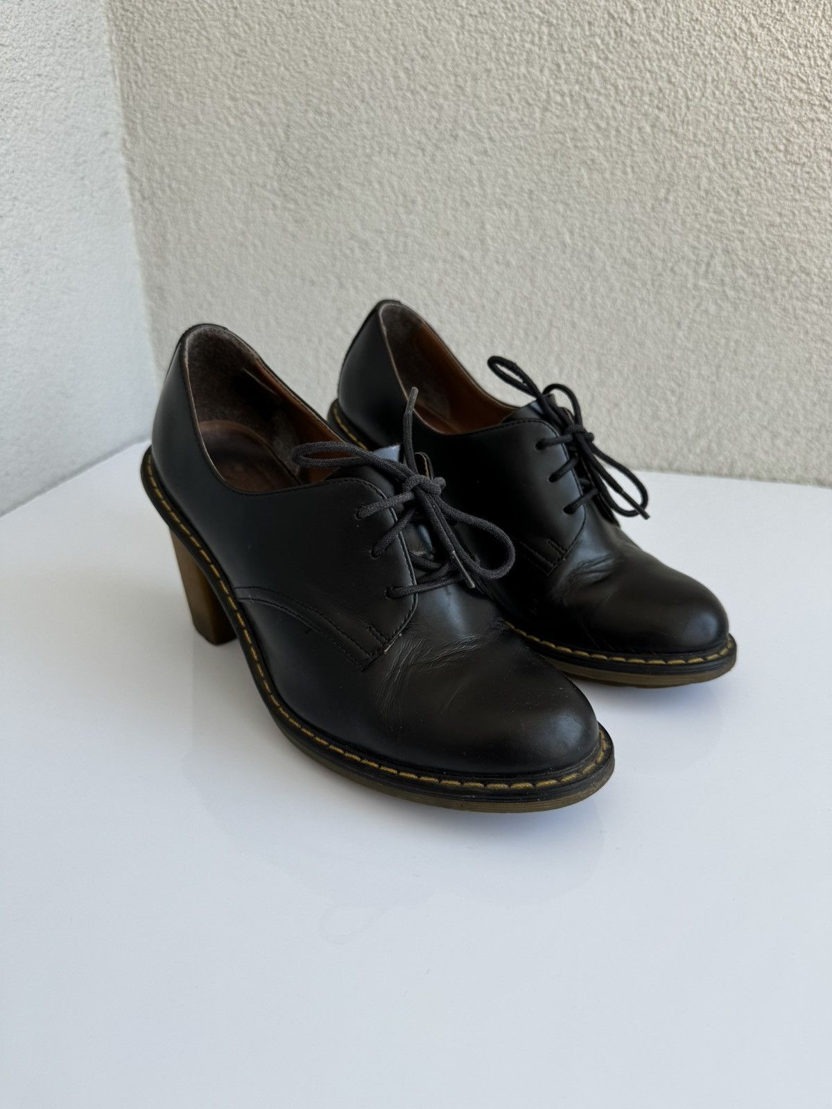 Dr. Martens Dr. Martens Women’s Black Leather Heeled Oxford Shoes Size US 6 / IT 36 - 1 Thumbnail