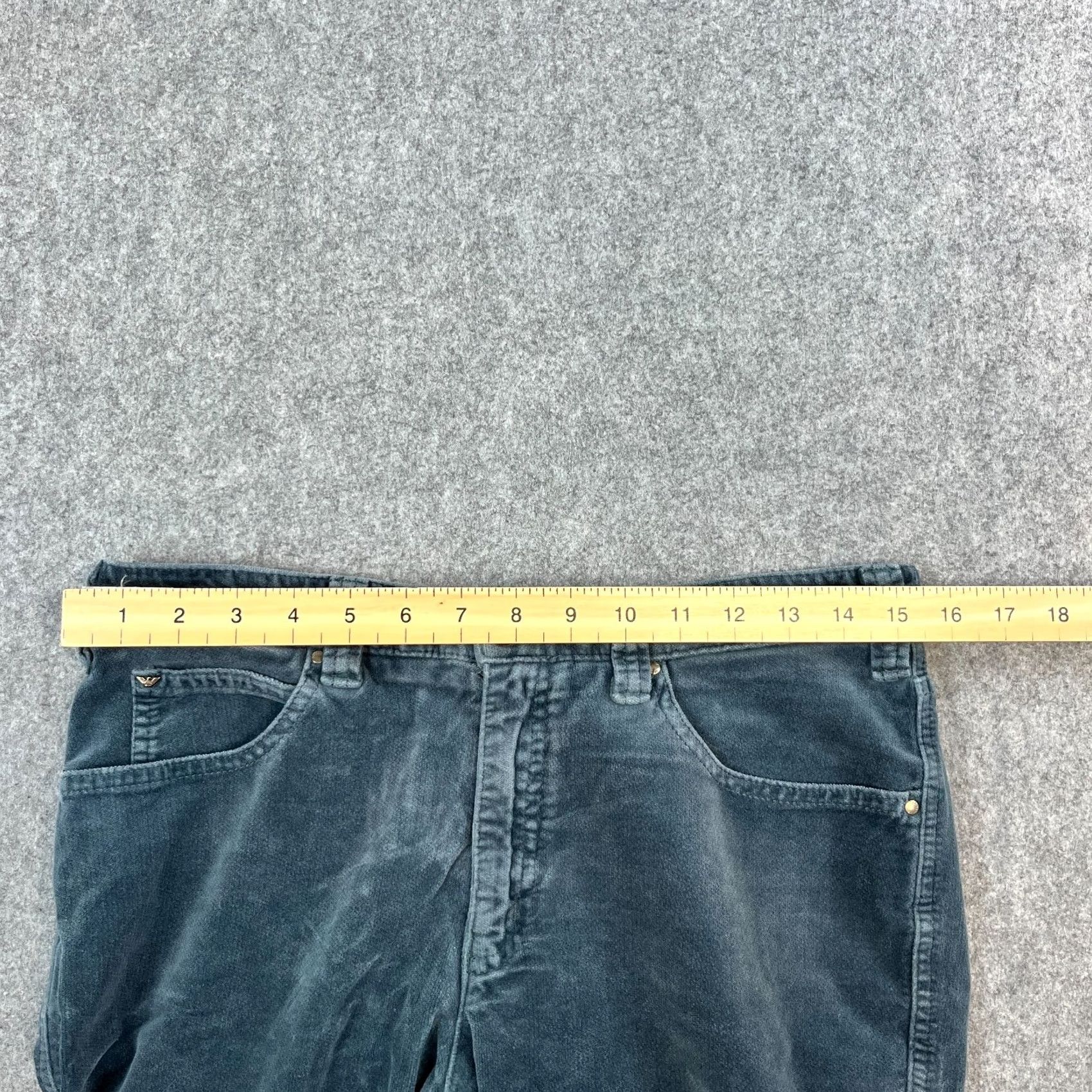 Vintage Armani Jeans Jeans Moleskin Velour Straight 31 30 UK 10 Blue Vintage GA Womens Regular Stretch Pants Size 32" / US 10 / IT 46 - 7 Thumbnail
