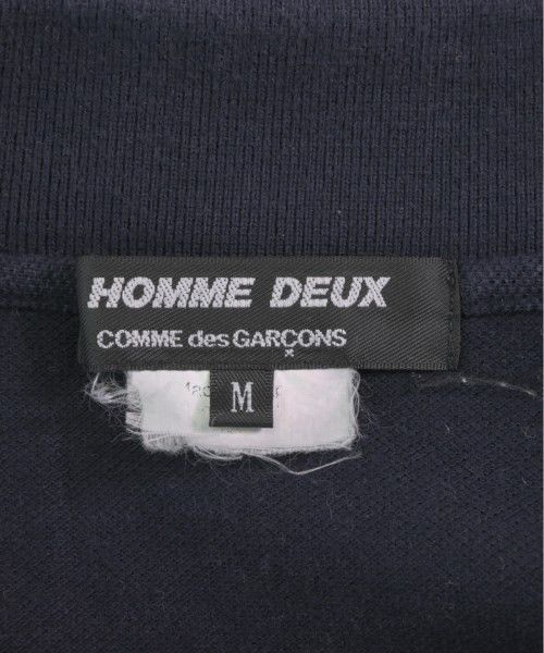 Comme des Garcons Homme Deux Polo Cotton Half Button Short Sleeve Border Hem Navy Blue Size US M / EU 48-50 / 2 - 6 Thumbnail