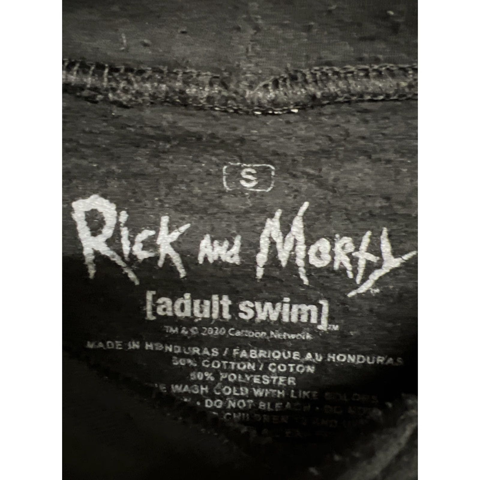 Vintage Rick and Morty All Over Eye Print Hoodie Black Small Adult T29 Size US S / EU 44-46 / 1 - 3 Thumbnail
