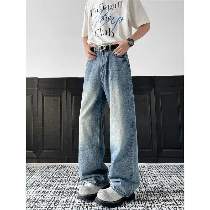 Japanese Brand Retro loose washed straight leg jeans Size US 32 / EU 48 - 6 Thumbnail