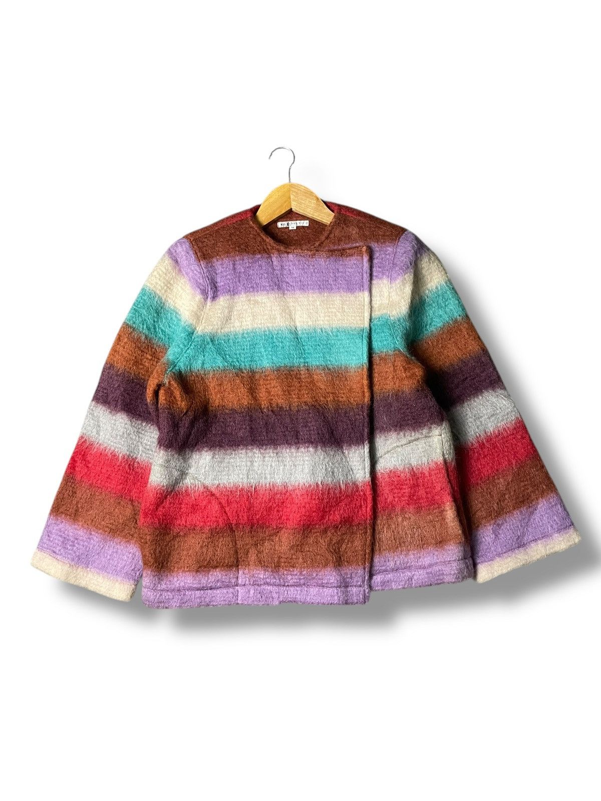 Japanese Brand × Vintage Japanese Brand Rainbow Knitted Coat (99) Size US M / EU 48-50 / 2 - 1 Thumbnail