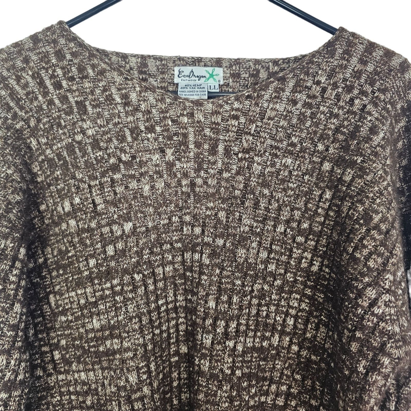 ECOALF Ecodragon Women Hemp Yak Hair Handloomed Marled Knit Sweater Size L / US 10 / IT 46 - 2 Thumbnail