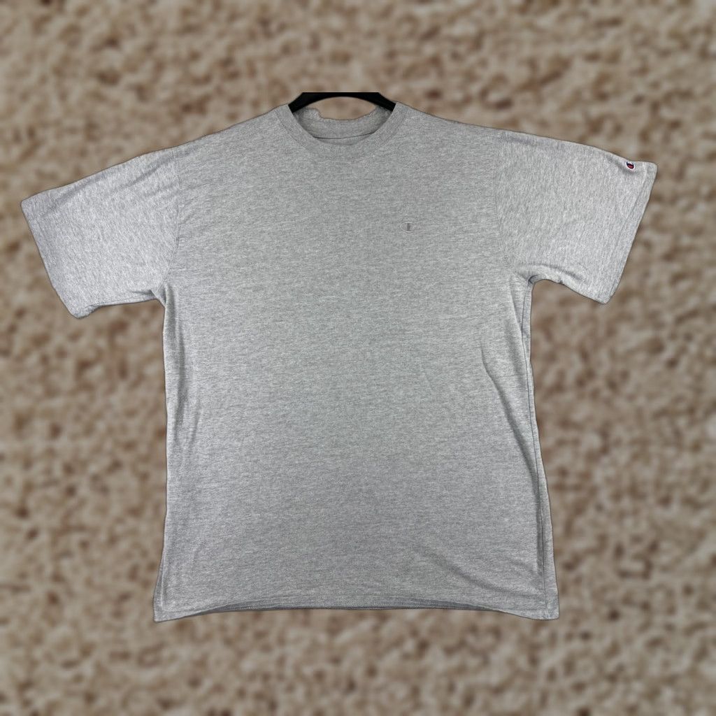 Champion Champion Shirt Men XLT Gray Logo Embroidered Cotton Short Sleeve T-Shirt Sports Retro 90s Mens Vector Size US XL / EU 56 / 4 - 1 Thumbnail