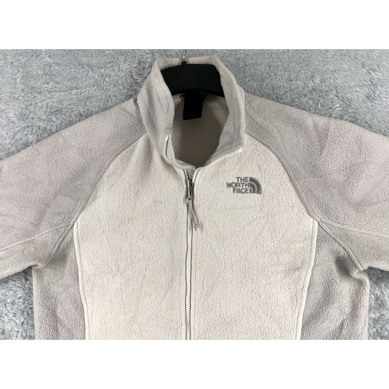 The North Face The North Face Jacket Women Large Beige Gray Full Zip Mock Neck Polyester Fleece Size L / US 10 / IT 46 - 4 Thumbnail