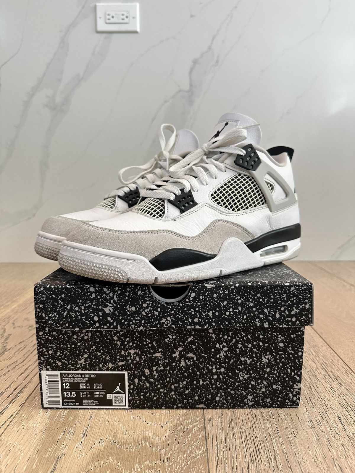 Jordan Brand Jordan 4 Retro Military Black Size US 12 / EU 45 - 1 Thumbnail