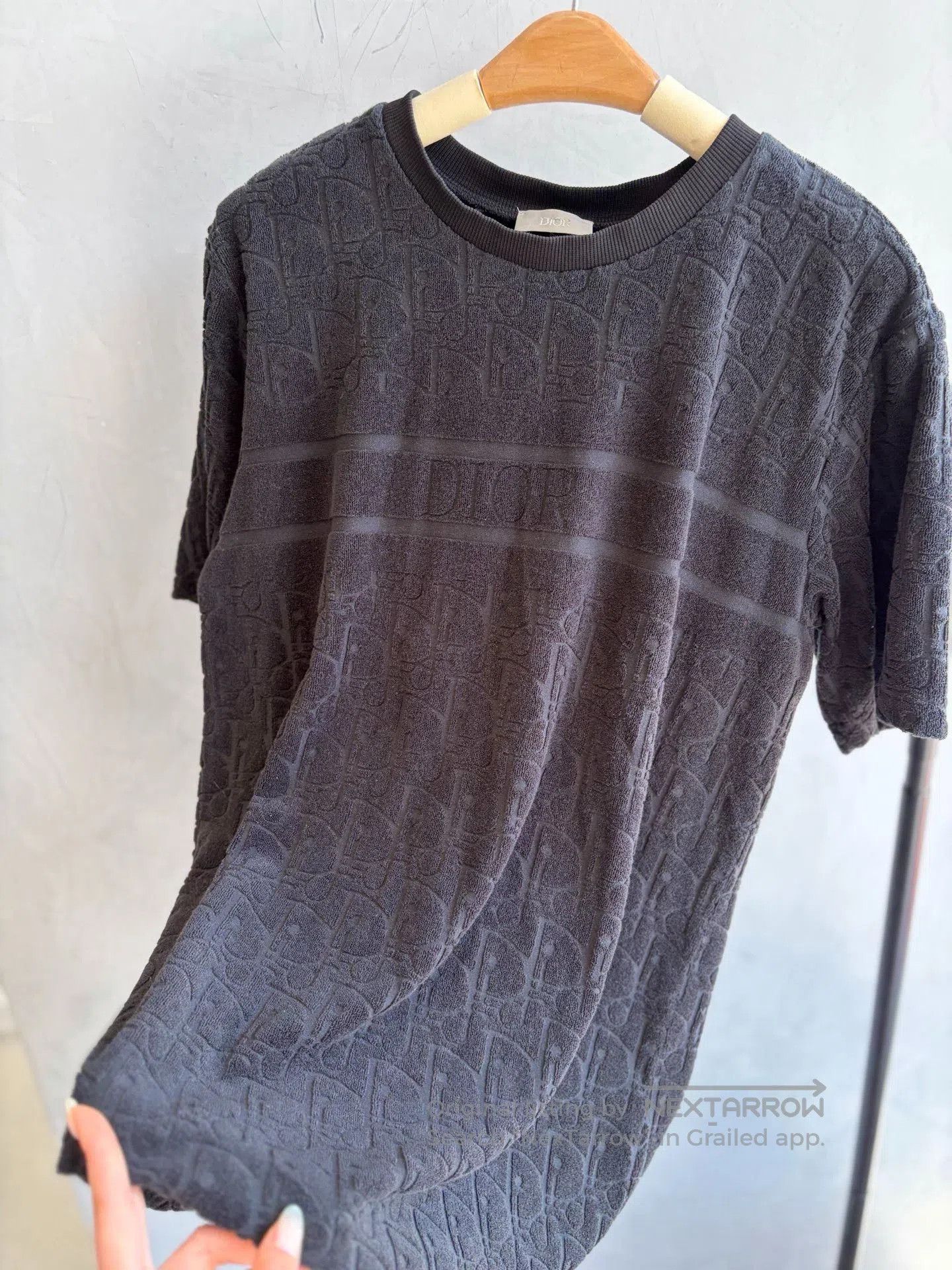 Dior Dior Black Terry Cloth Embossed Logo Tee. Size US S / EU 44-46 / 1 - 2 Thumbnail